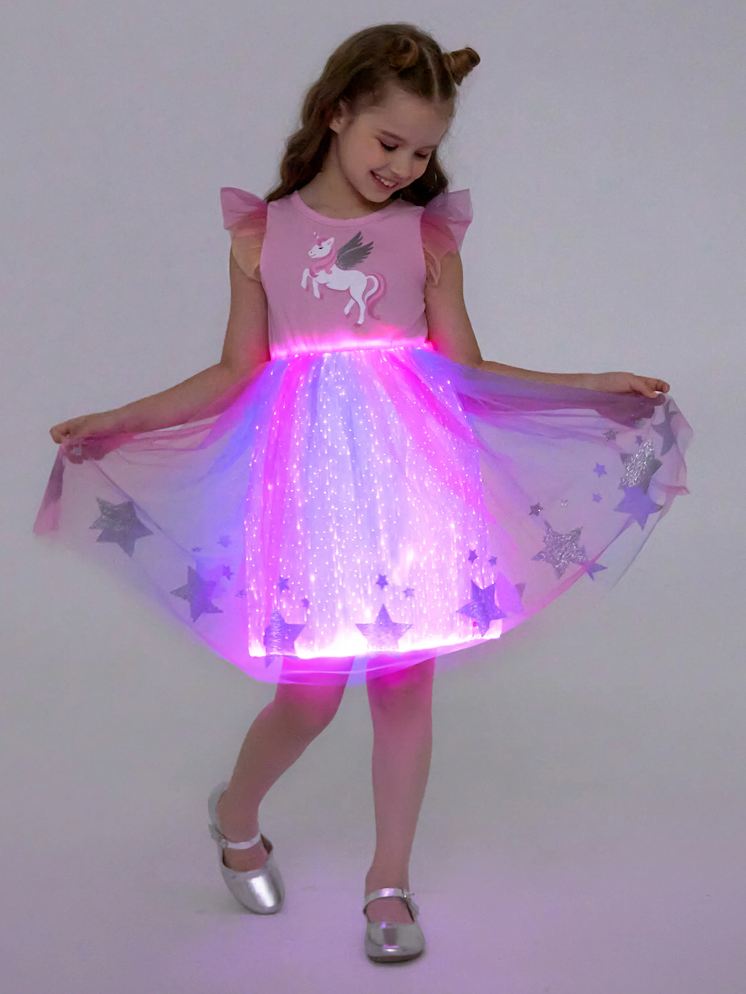 

Go-Glow Illuminating Unicorn Dress With Light Up Skirt Including Controller (Built-In Battery)