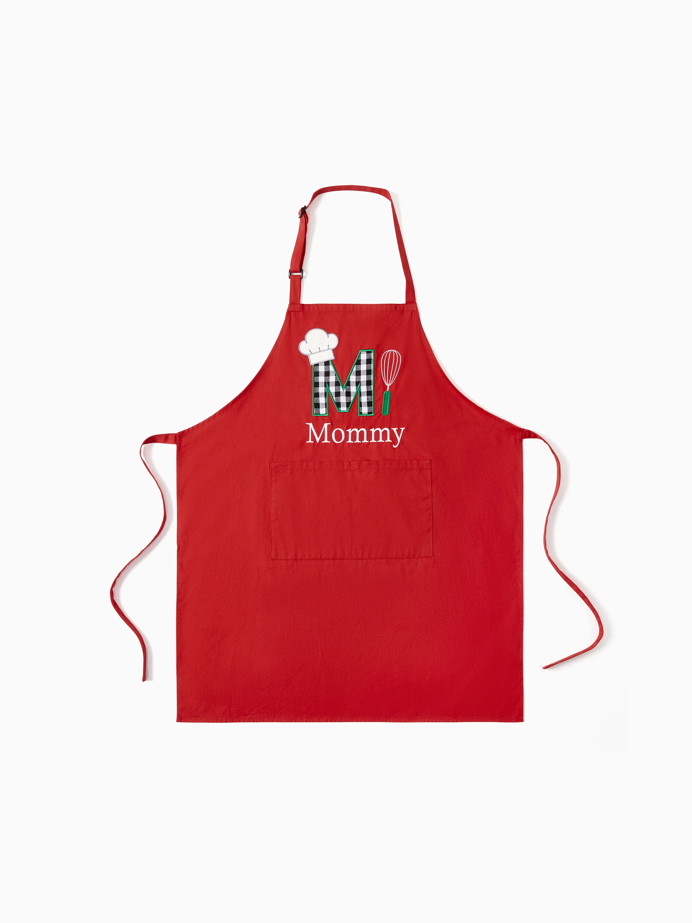 

Mommy and Me Red Christmas Aprons 100% Cotton Embroidered Baking Theme