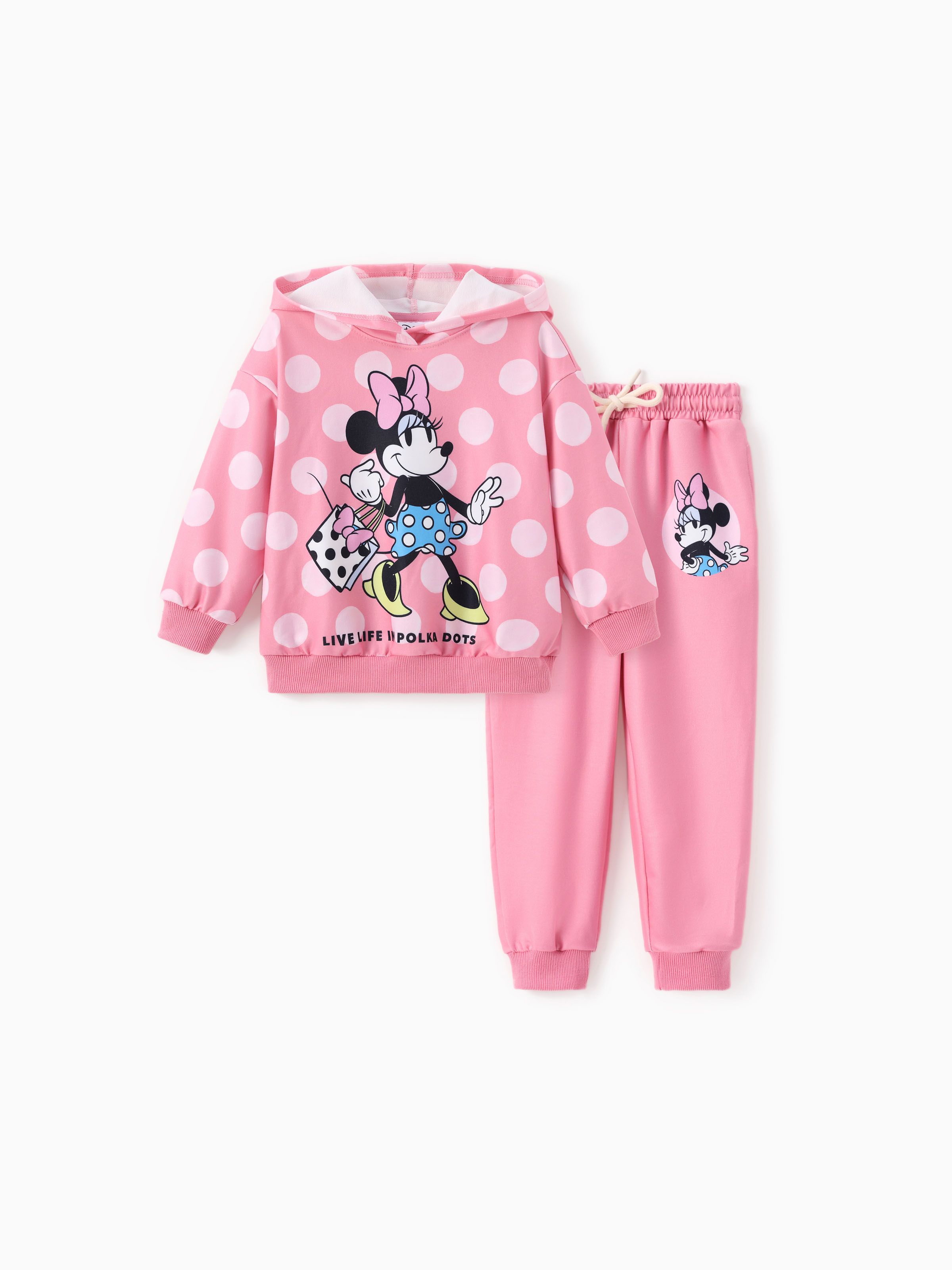 

Disney Mickey and Friends Toddler/Kid Girl 2pcs Minnie Mouse Polka dots Hoodie And Pants Set