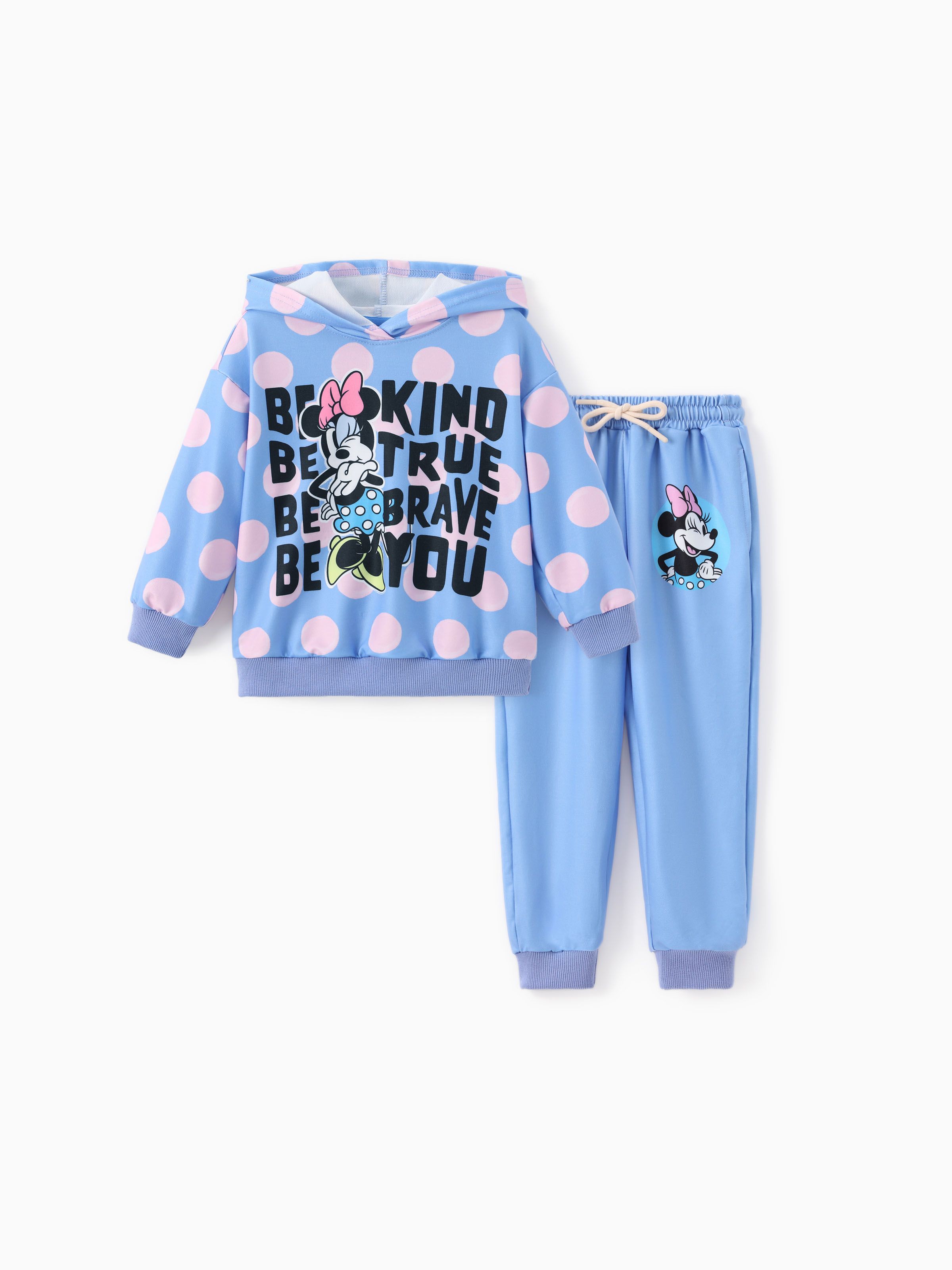 

Disney Mickey and Friends Toddler/Kid Girl 2pcs Minnie Mouse Polka dots Hoodie And Pants Set