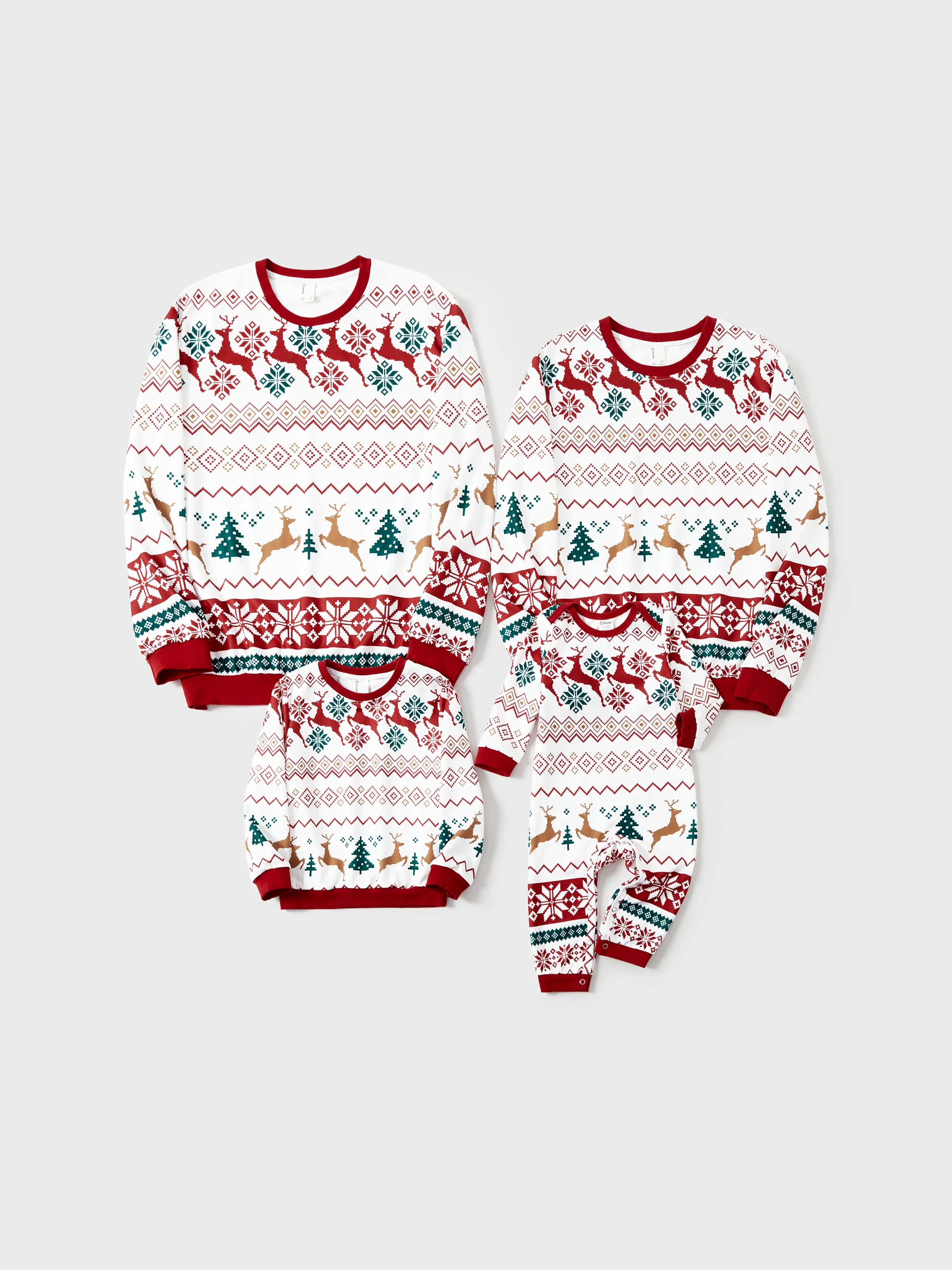 Christmas Sweatshirt Allover Pattern Reindeer Outfits Matching for Family