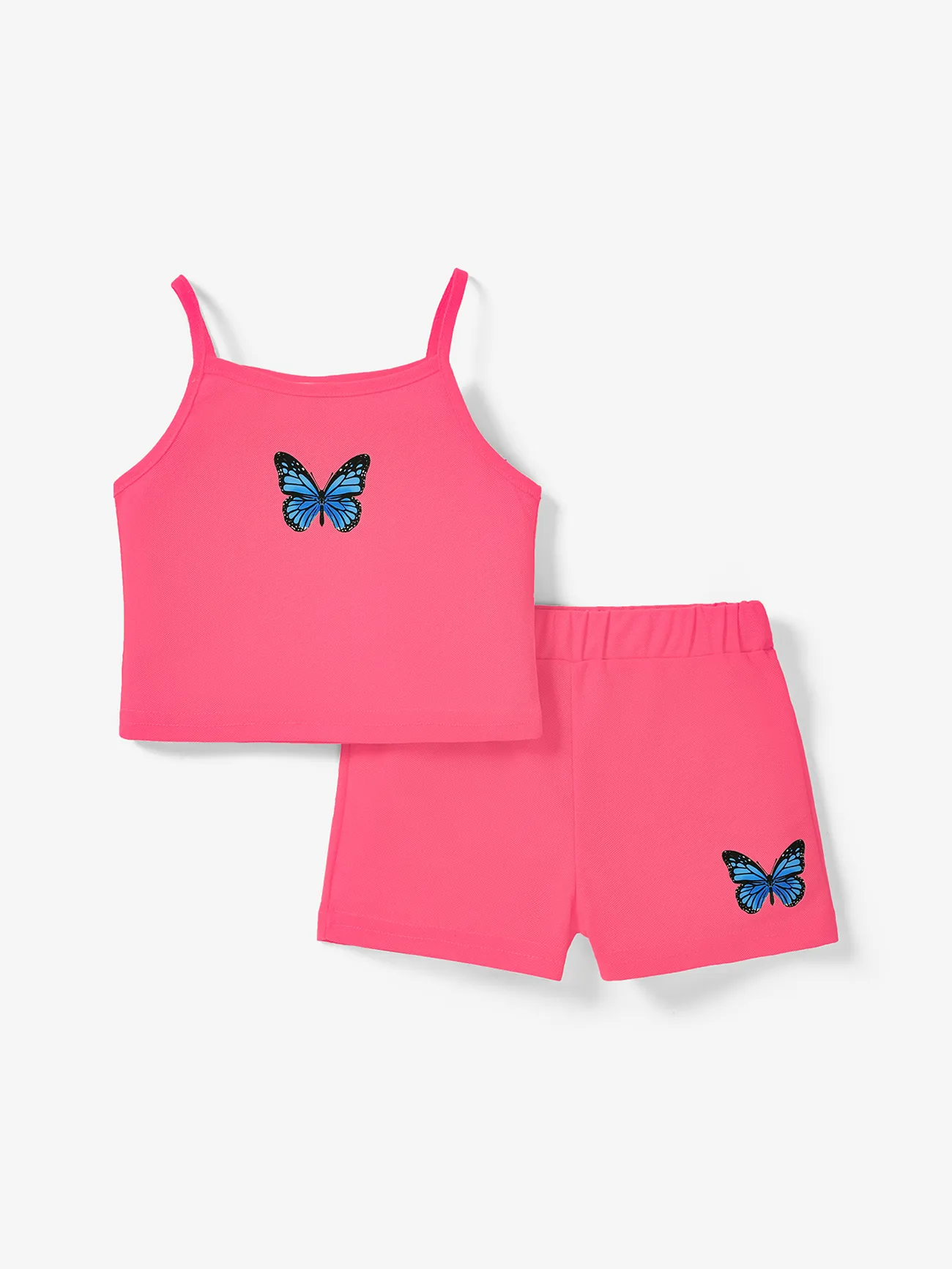 

Toddler Girl 2pcs Butterfly Print Camisole and Shorts Set