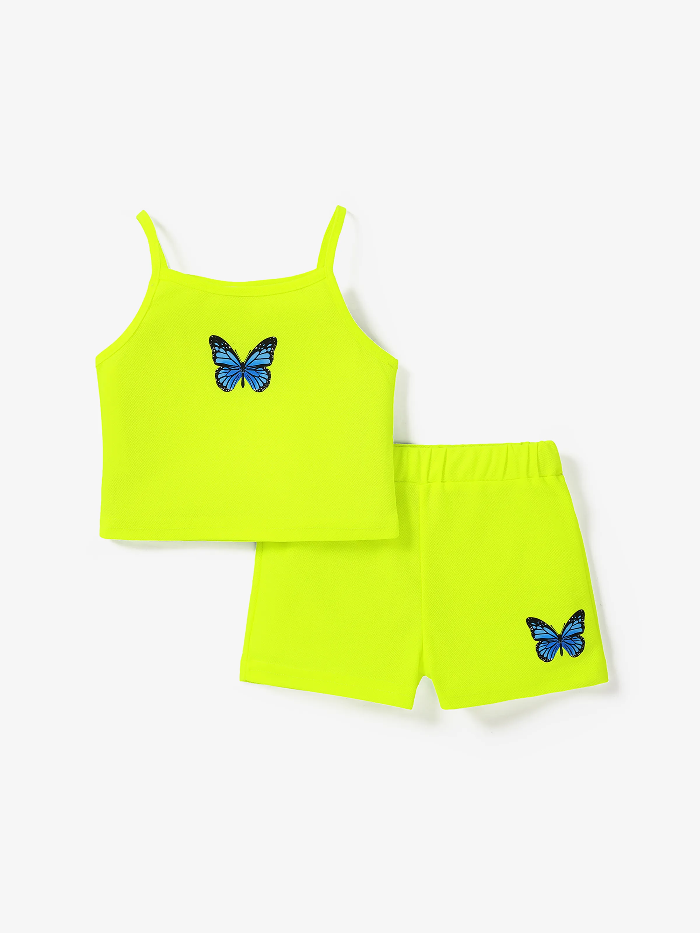 

Toddler Girl 2pcs Butterfly Print Camisole and Shorts Set