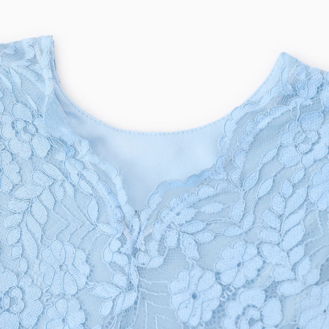 Light Blue - Disney Frozen Toddler Girl 1pc Elsa Lace Bowknot Mesh Long-sleeve Dress - image 5