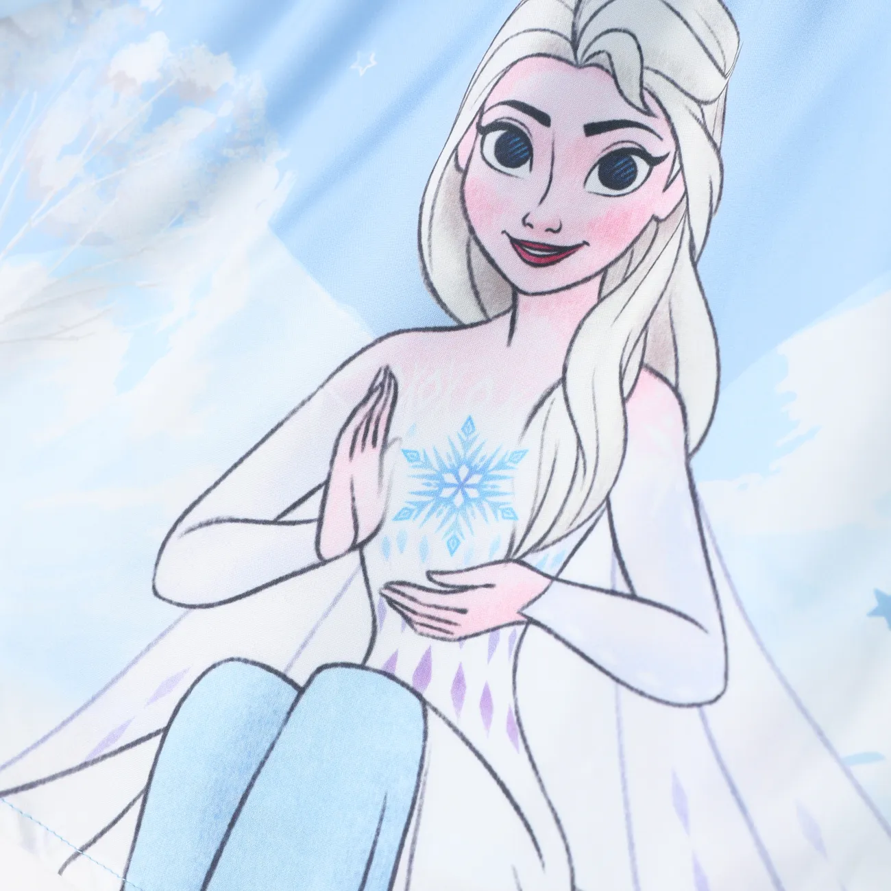 Light Blue - Disney Frozen Toddler Girl 1pc Elsa Lace Bowknot Mesh Long-sleeve Dress - image 3