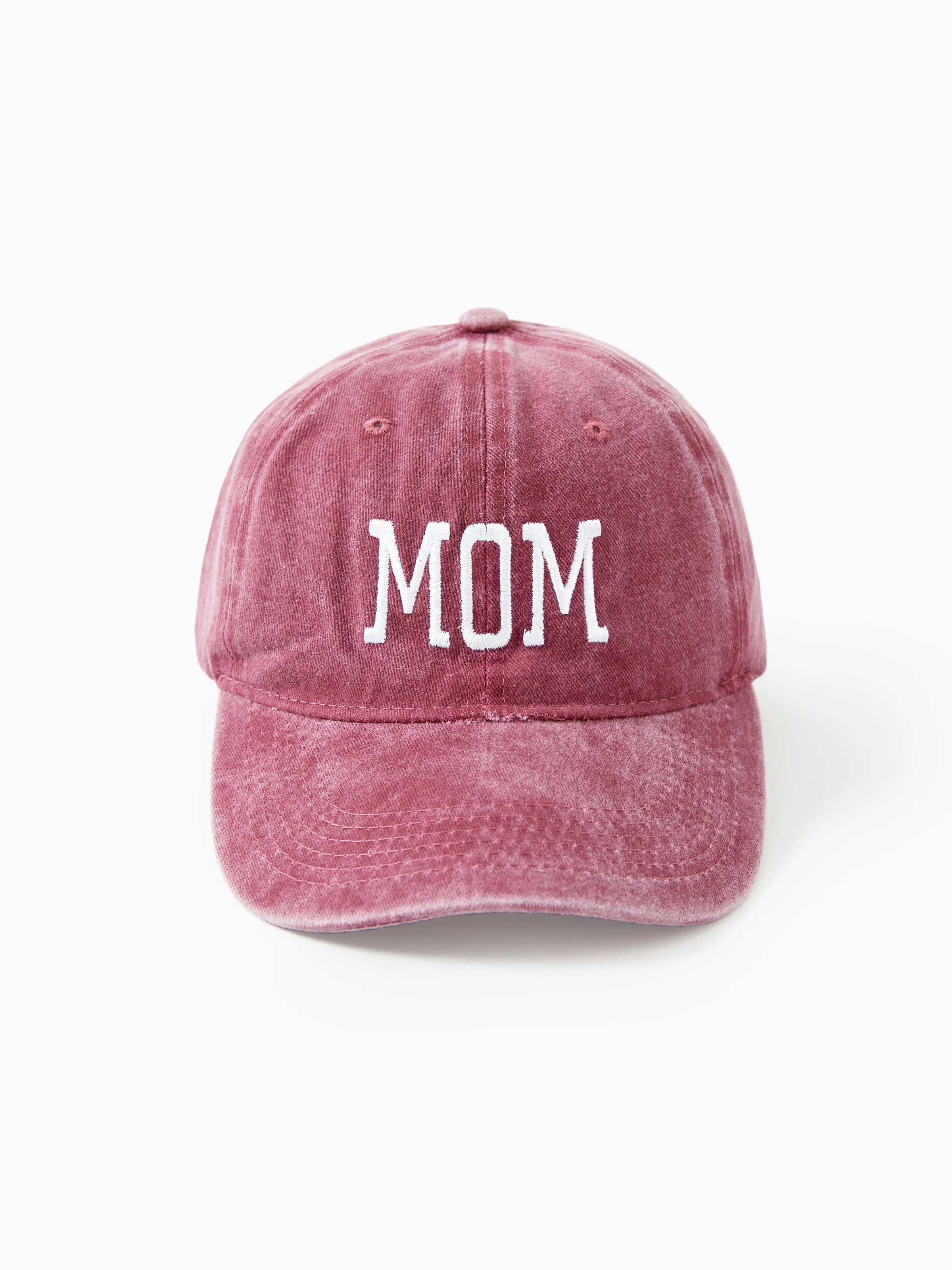 Passender Familienhut bestickte Baseballkappe im Vintage-Stil dunkelpink