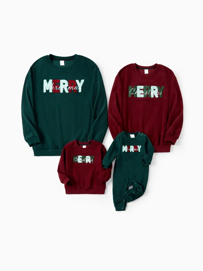 Family Christmas Sweatshirts - Green & Red