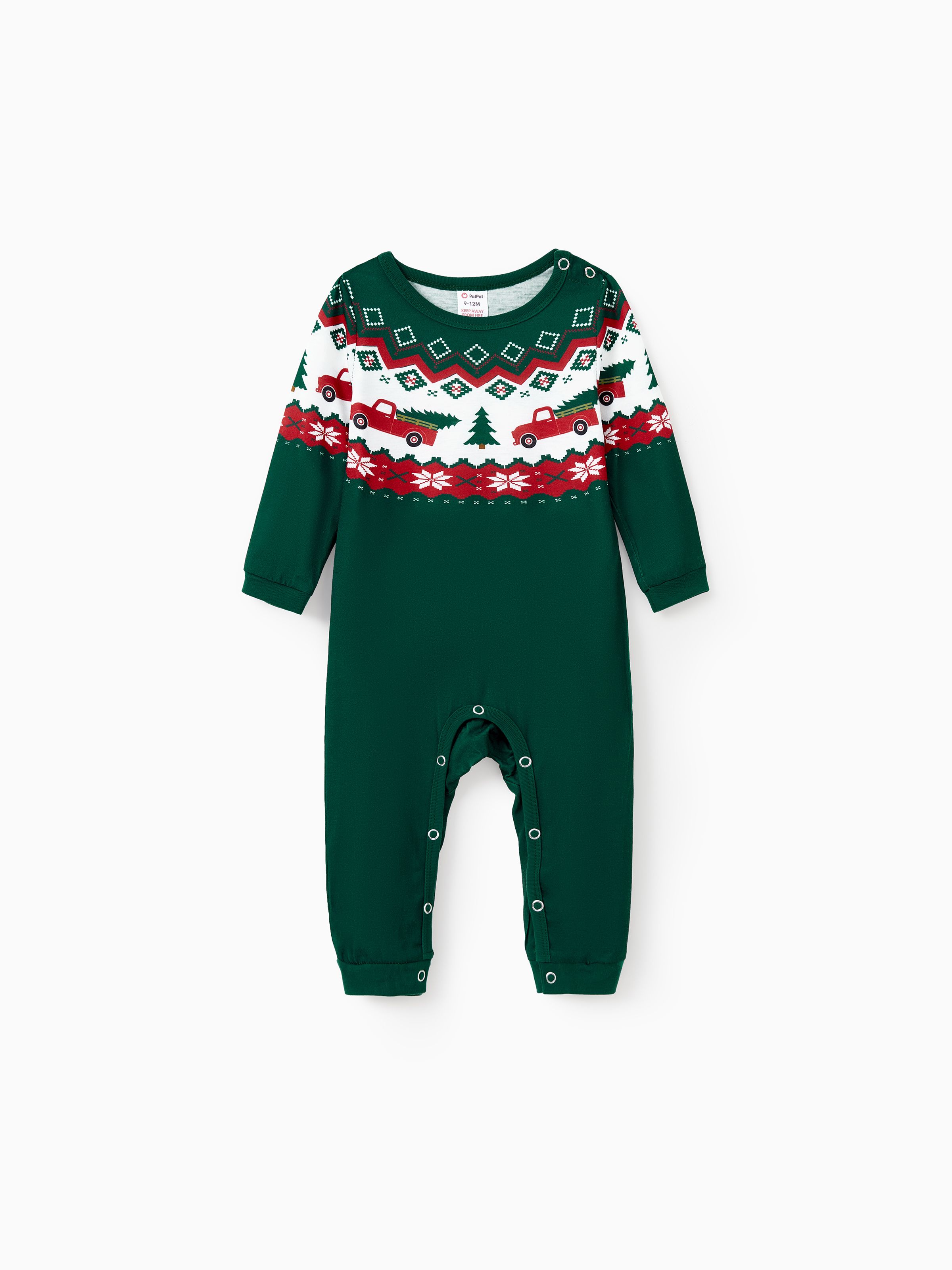 

Green Christmas Tree Pajamas Matching Family Outfits (Long Sleeves)