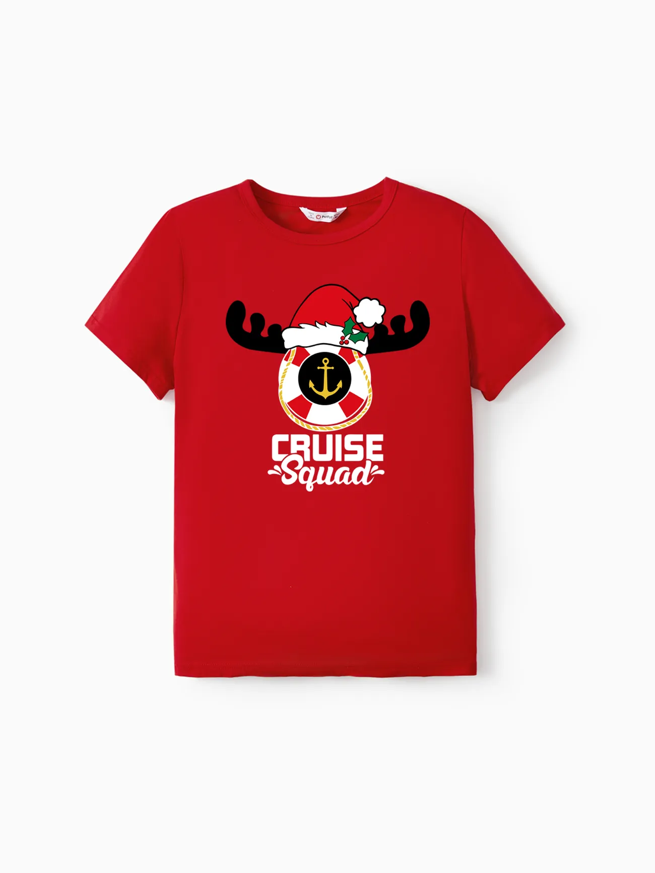 

Christmas Tee Cruise Squad Reindeer Pattern Tops/Romper (Short Sleeves)