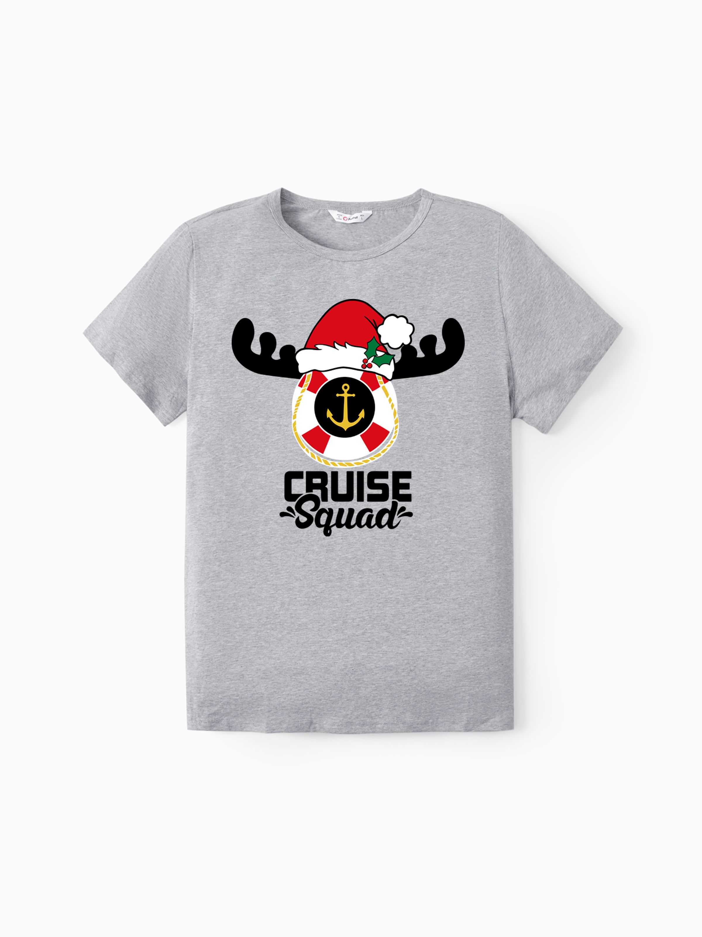 

Christmas Tee Cruise Squad Reindeer Pattern Tops/Romper (Short Sleeves)