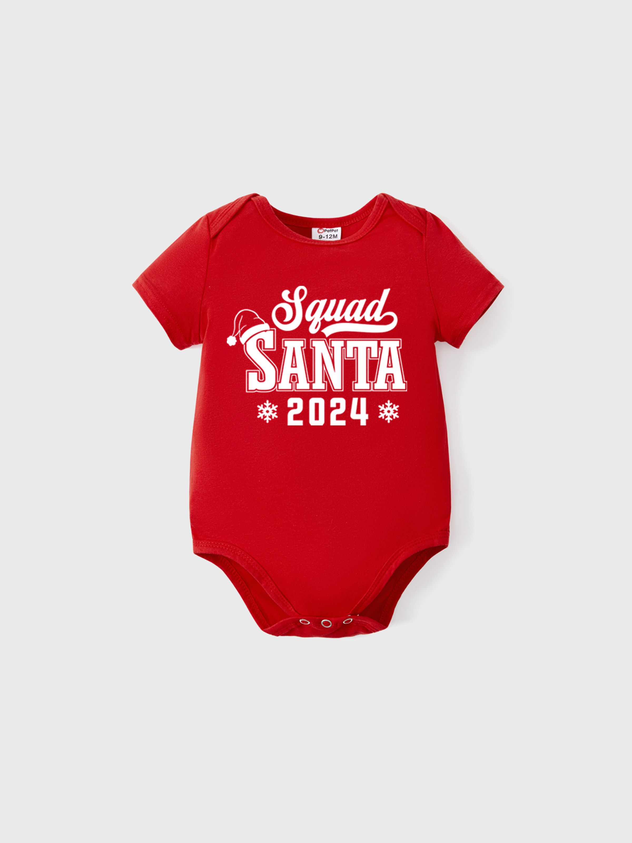 

Christmas Cotton Tops Family Look Squad Santa 2024 Printed Short Sleeves Tee