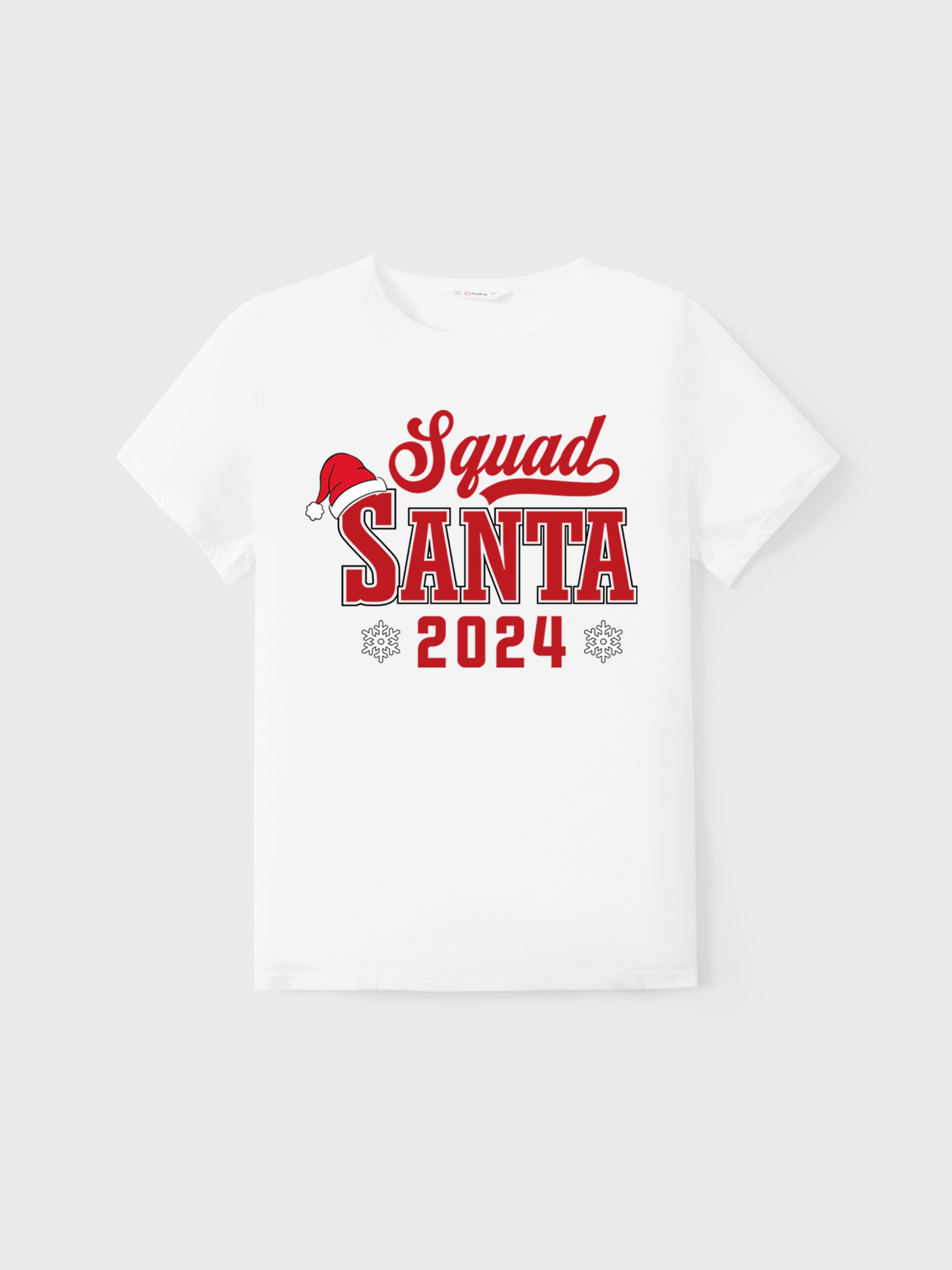 

Christmas Cotton Tops Family Look Squad Santa 2024 Printed Short Sleeves Tee