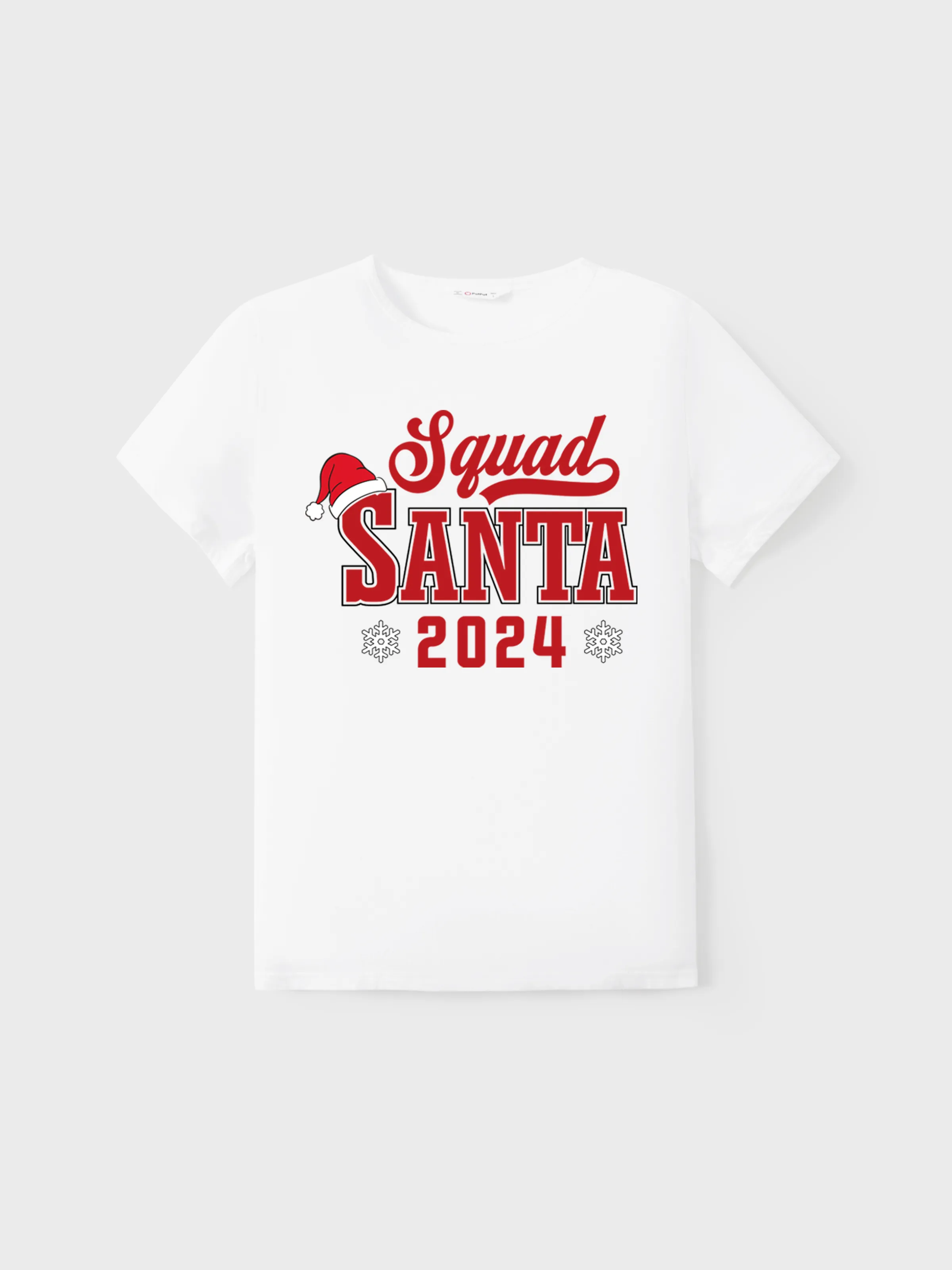 

Christmas Cotton Tops Family Look Squad Santa 2024 Printed Short Sleeves Tee