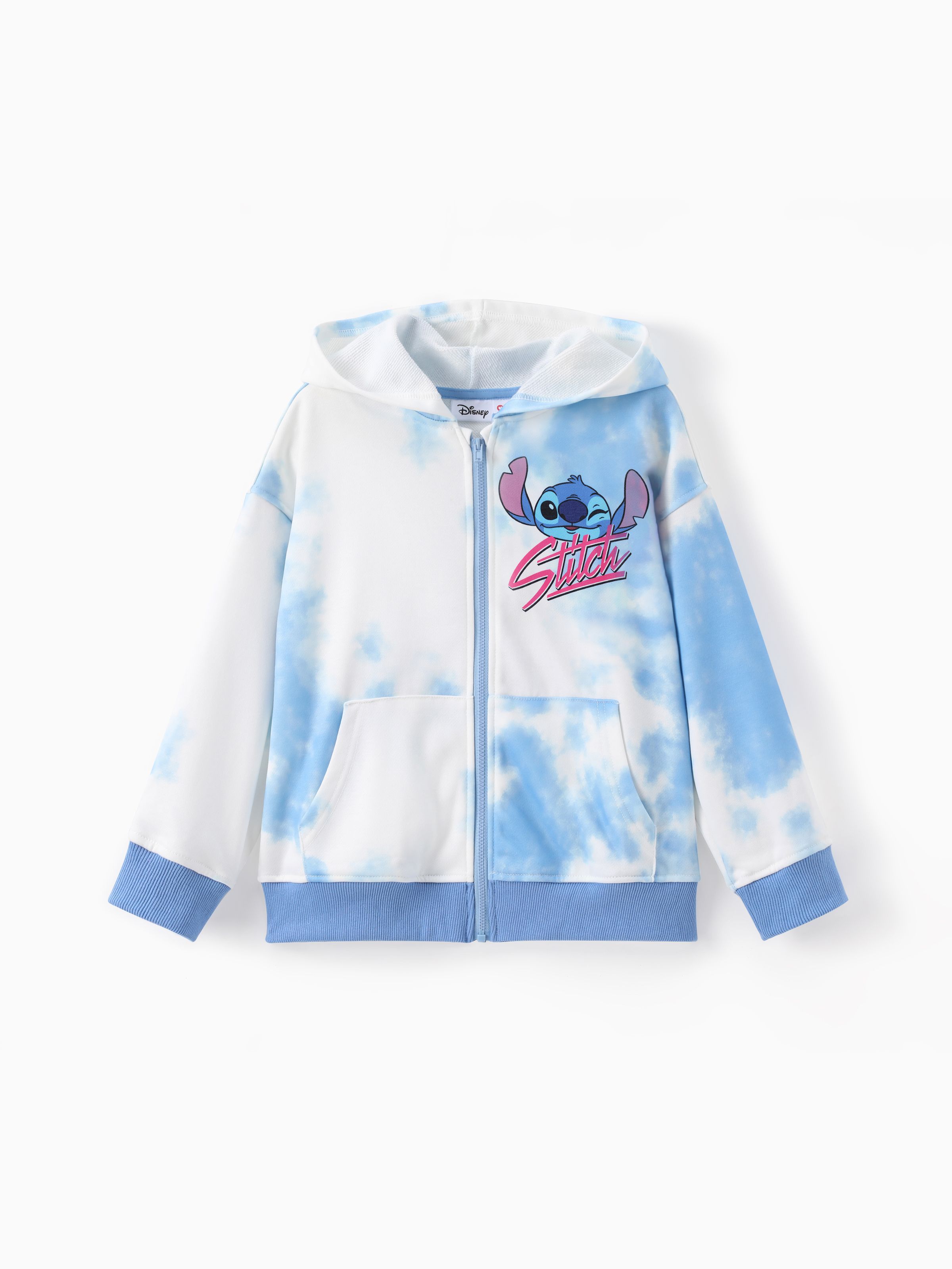 

Disney Stitch Kid Boy/Girl 1pc Tie-dyed Graffiti Pattern Hooded Jacket