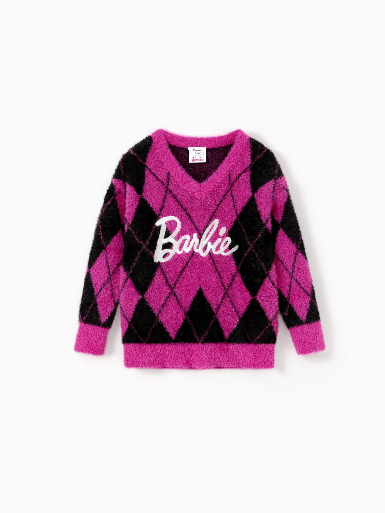 

Barbie Mommy And Me 1pc Logo Embroidered Checkered Knitwear