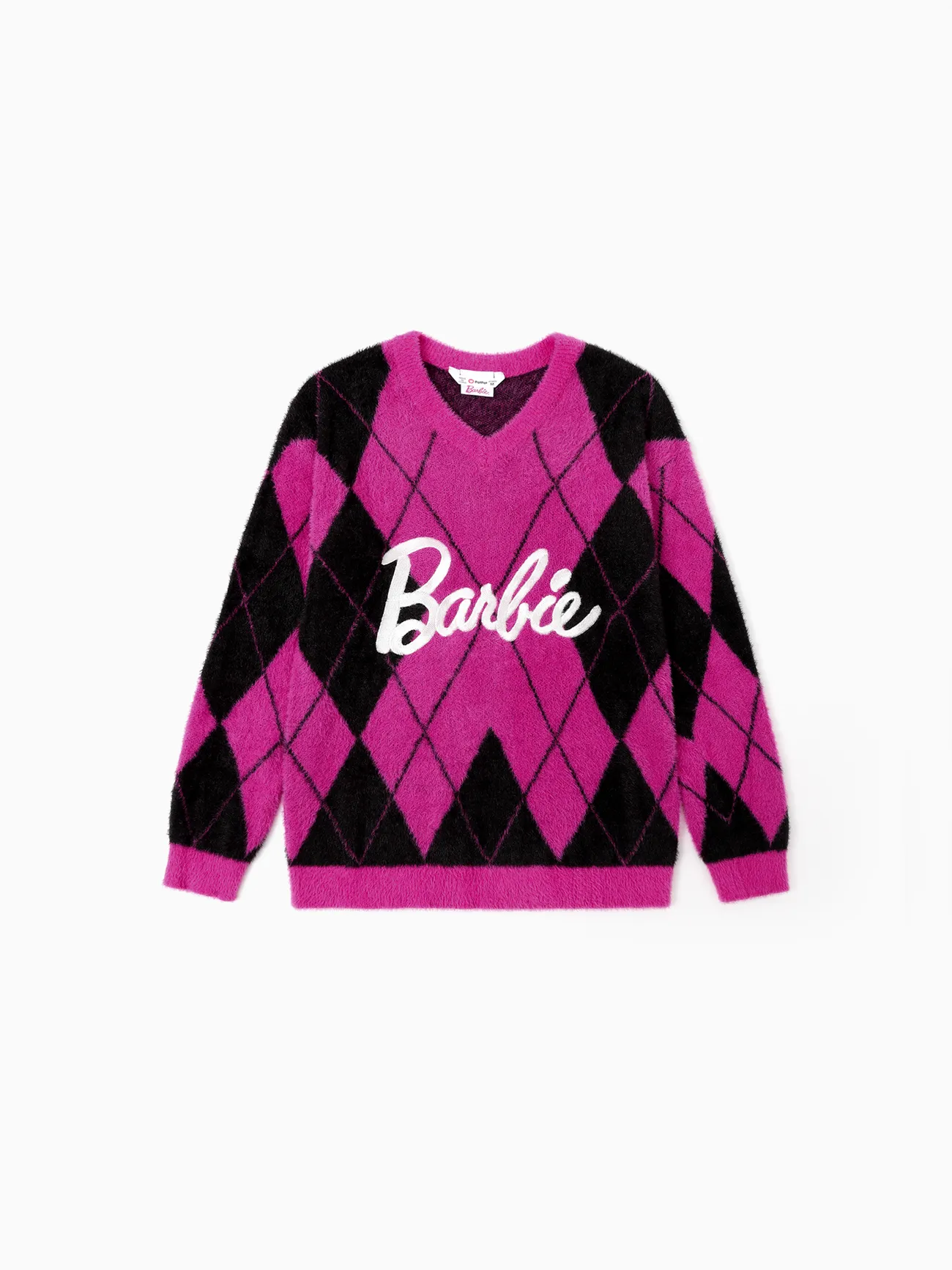 

Barbie Mommy And Me 1pc Logo Embroidered Checkered Knitwear