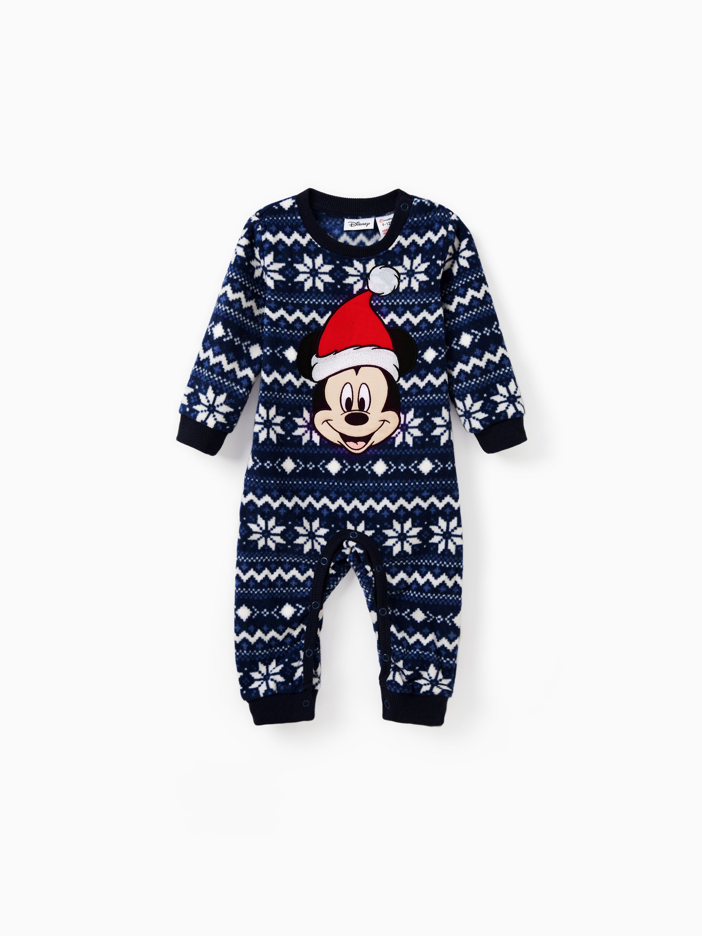 

Disney Mickey and Friends Christmas Family Matching Snowflake Character Print Plush Crew Neck Sweatshirt