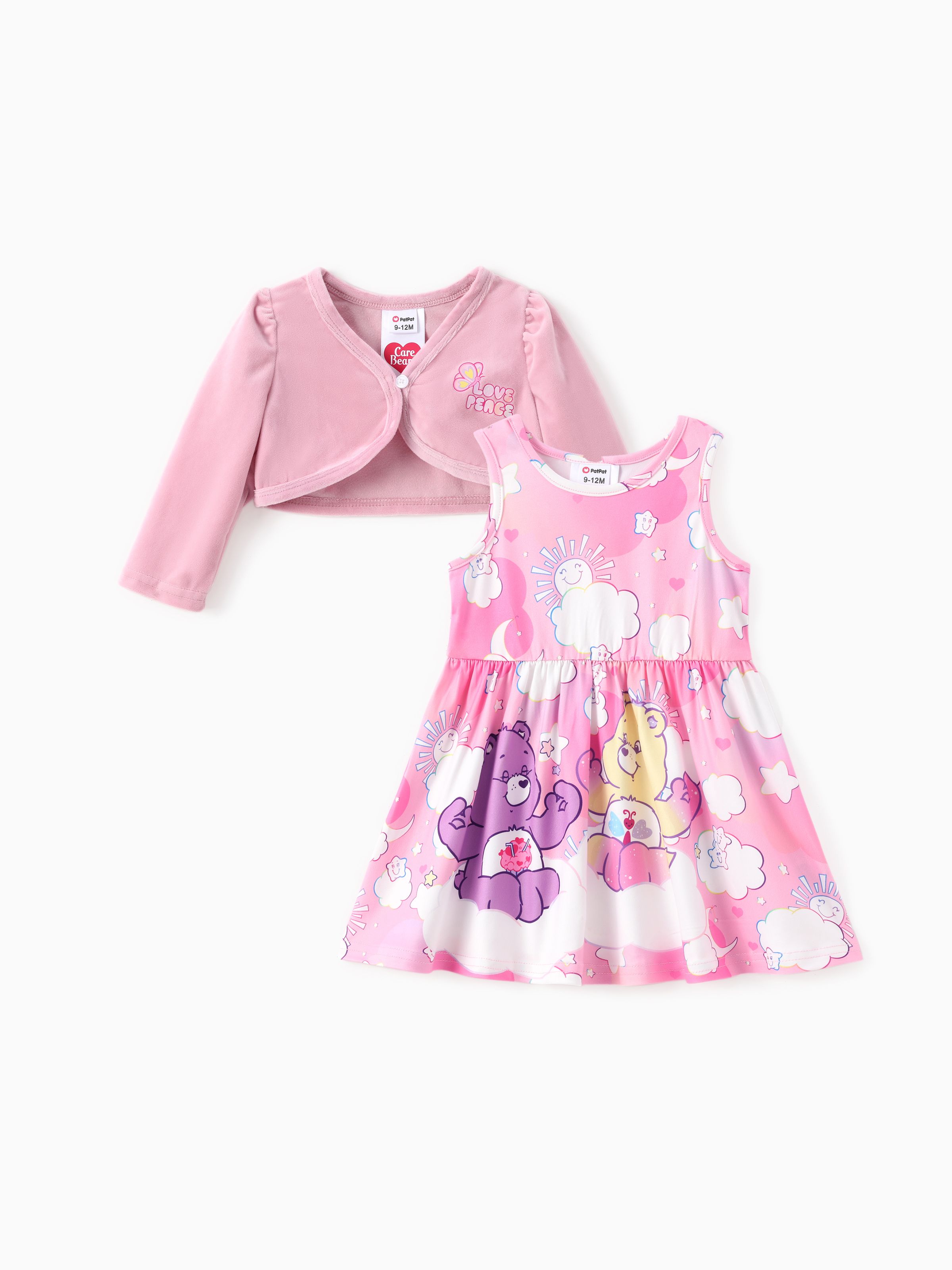 

Care Bears Baby/Toddler Girl 2pcs Dress and Velvet Jacket Set