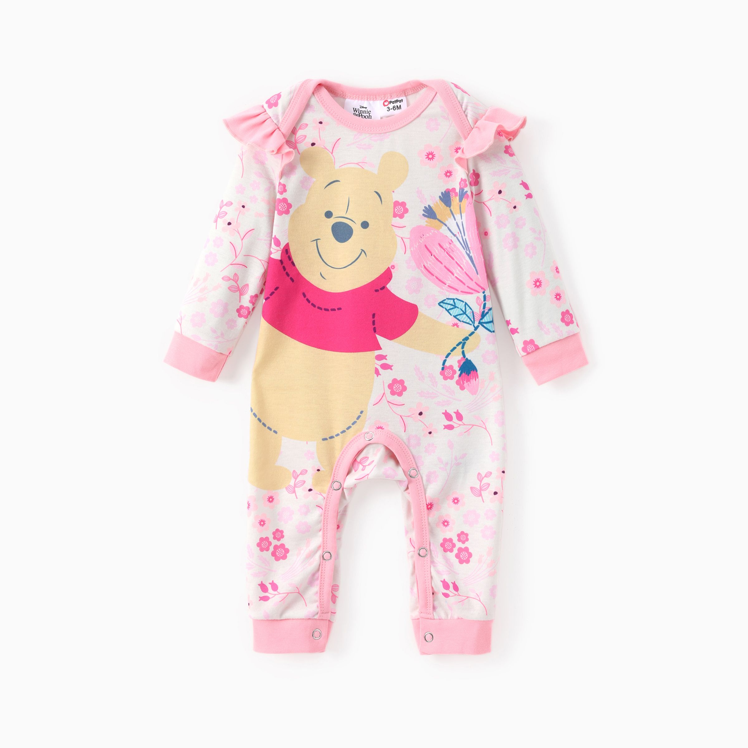 

Disney Winnie the Pooh Baby Girl 1pc Naia™ Floral Flutter-sleeve Romper