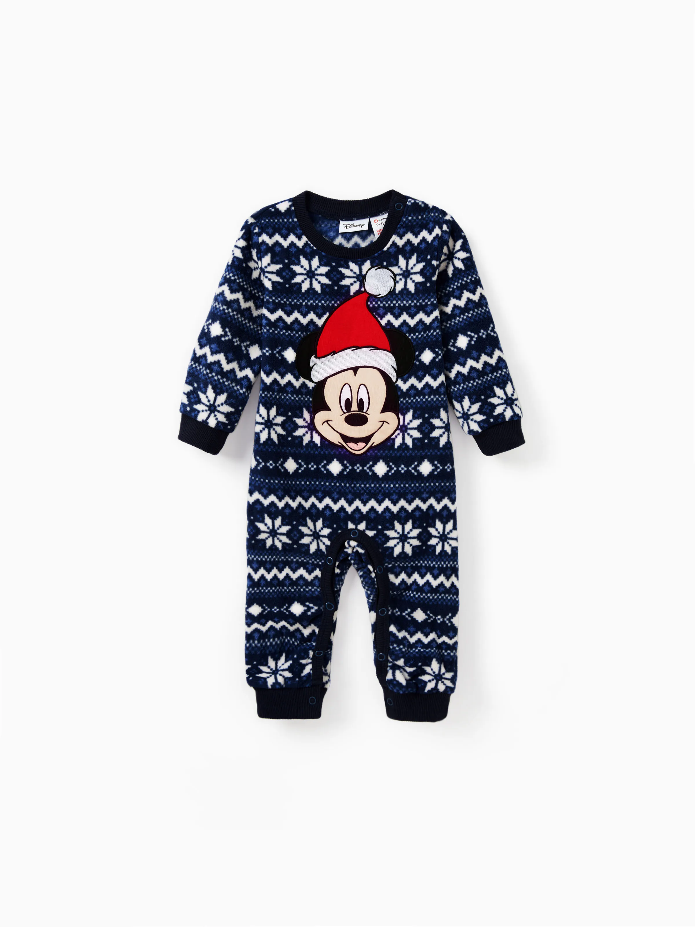 

Disney Mickey and Friends Christmas Family Matching Snowflake Character Print Plush Crew Neck Sweatshirt