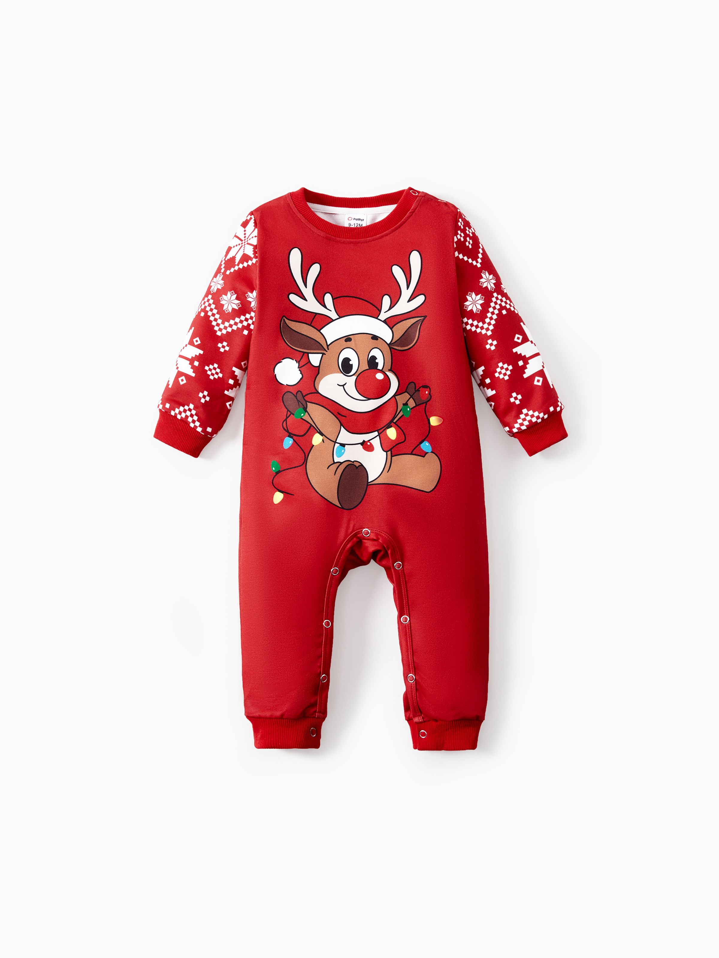 

Reindeer Sweatshirt Christmas Matching Family Outfits Red&Blue Colors (Long Sleeves)