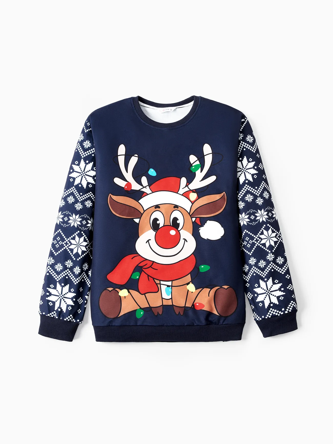 

Reindeer Sweatshirt Christmas Matching Family Outfits Red&Blue Colors (Long Sleeves)