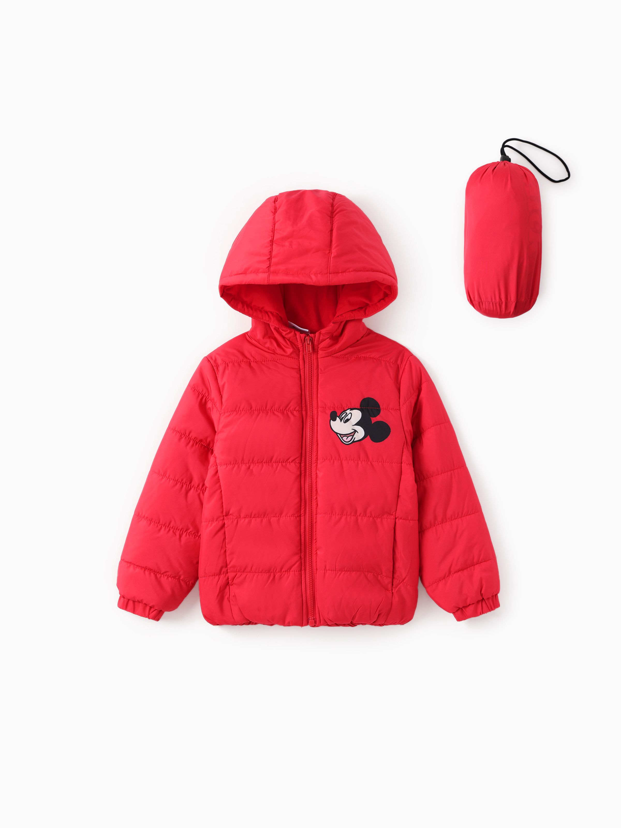 

Disney Mickey and Friends Toddler/Kid Boy/Girl 2pcs Character Print Puffer Jacket Coat With Storage Bag