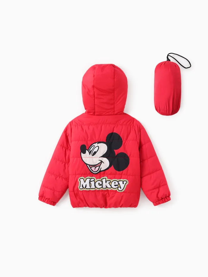 Disney Mickey and Friends Toddler/Kid Boy/Girl 2pcs Character Print Puffer Jacket Coat With Storage Bag