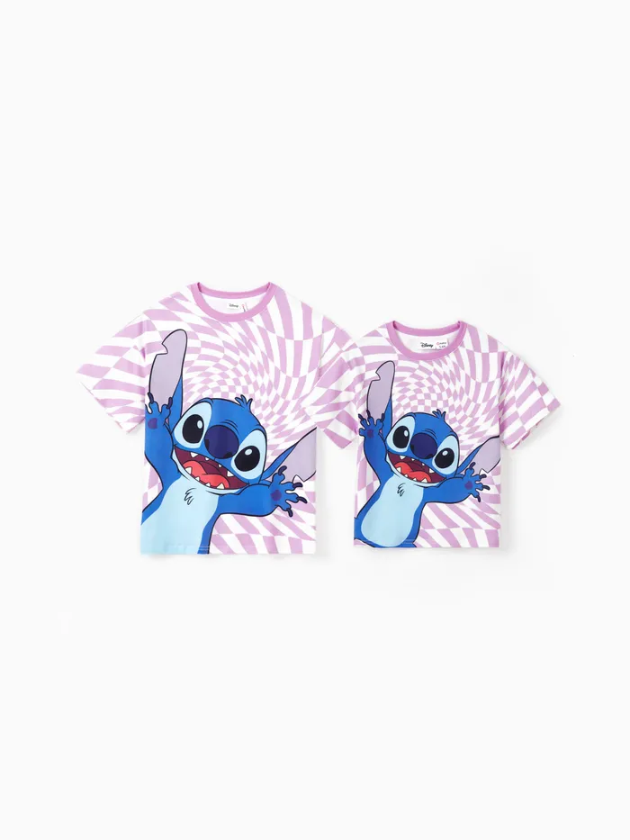 Disney Stitch Mommy And Me 1pc Character Checkered Print Top 
