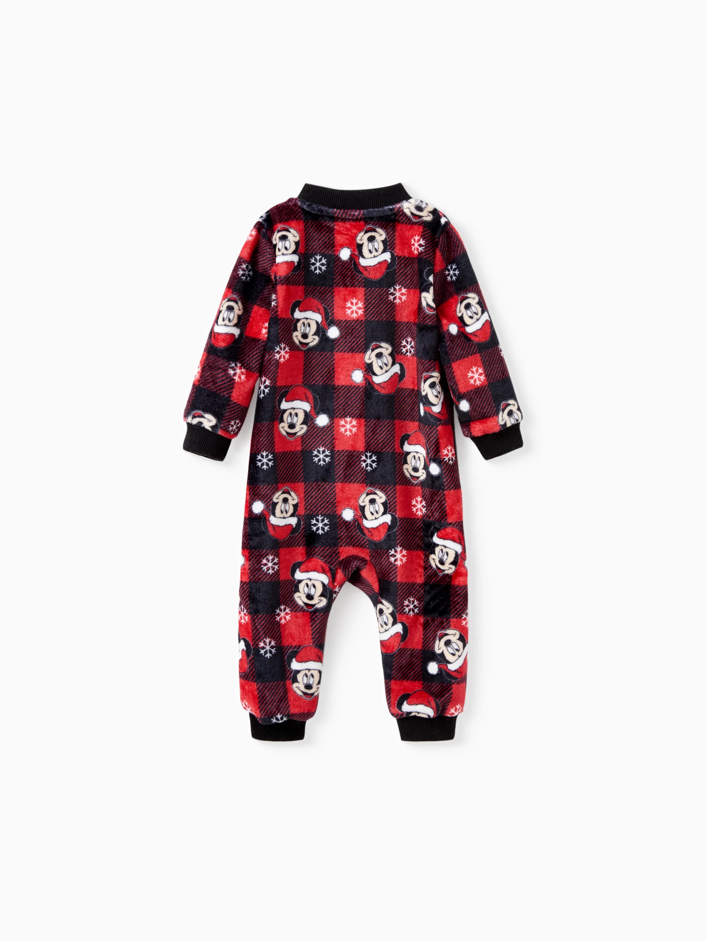 

Disney Mickey and Friends Family matching 1pc Christmas Snowflake Plaid Allover Print Plush Jacket/Jumpsuit