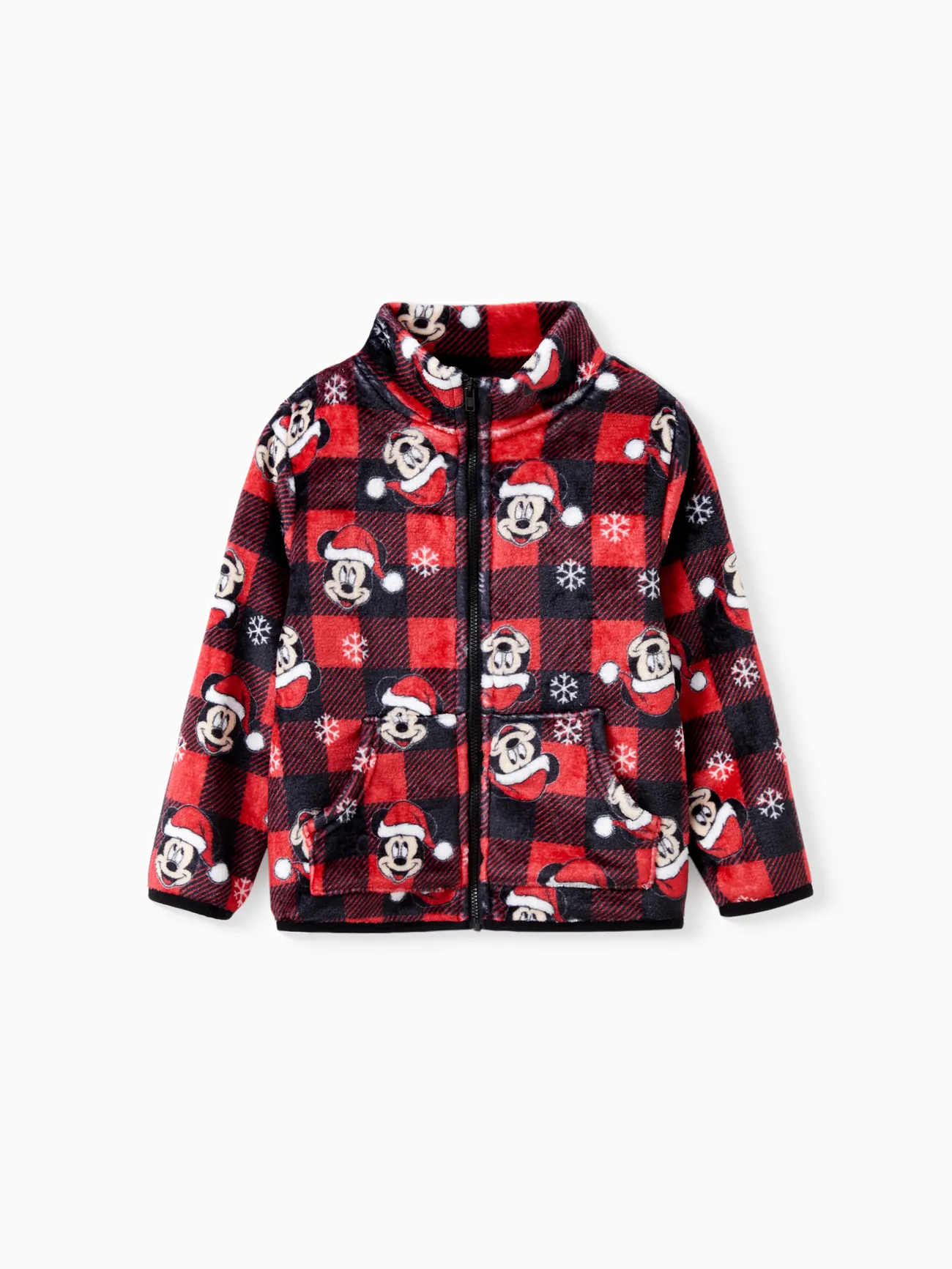 

Disney Mickey and Friends Family matching 1pc Christmas Snowflake Plaid Allover Print Plush Jacket/Jumpsuit