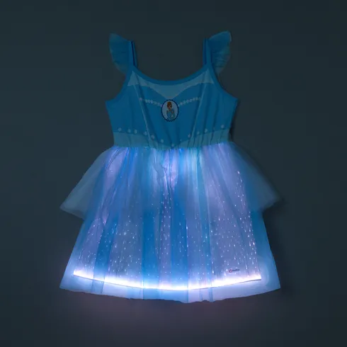 Go-Glow Disney Princess Cindere Illuminating Dress with Light Up Layered Tulle Skirt Including Controller (Built-In Battery) Light Blue big image 17