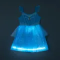 Go-Glow Disney Princess Cindere Illuminating Dress with Light Up Layered Tulle Skirt Including Controller (Built-In Battery) Light Blue image 3