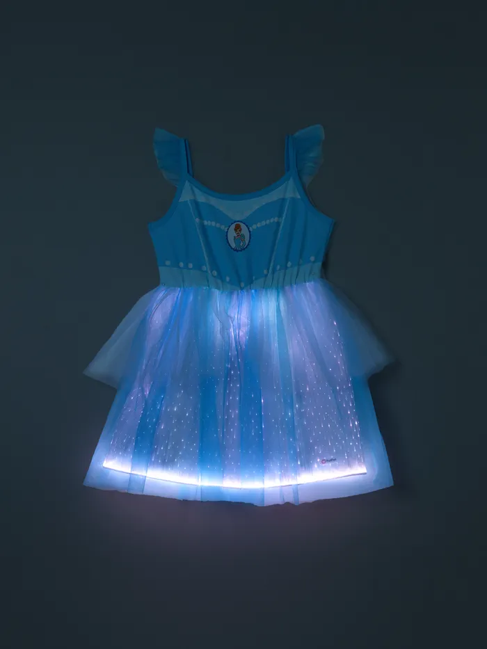 Go-Glow Disney Princess Cindere Vestido Iluminador con Falda de Tul en capas iluminada que incluye controlador (batería incorporada)