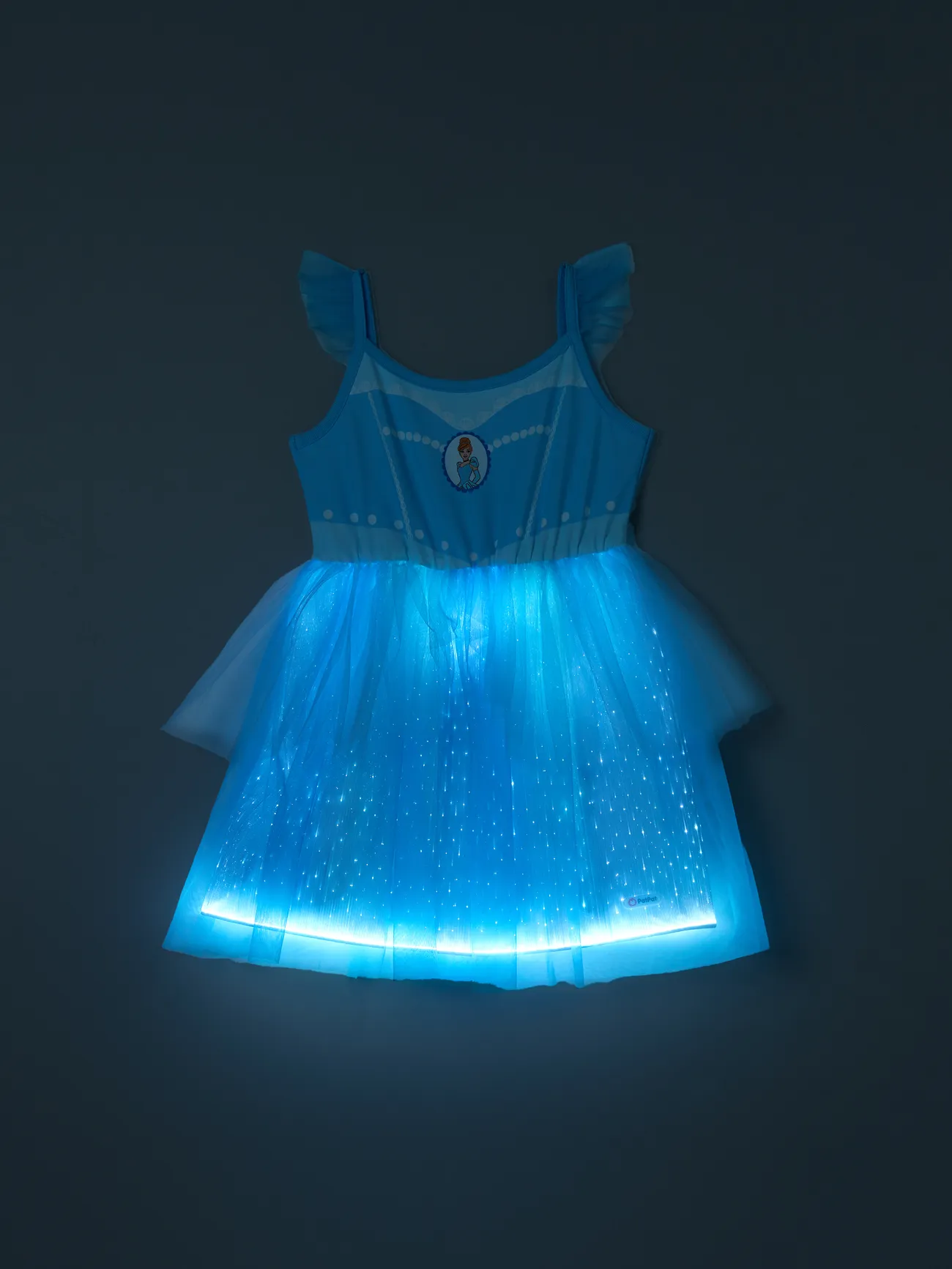Light Blue - Go-Glow Disney Princess Cindere Illuminating Dress with Light Up Layered Tulle Skirt Including Controller (Built-In Battery) - image 3
