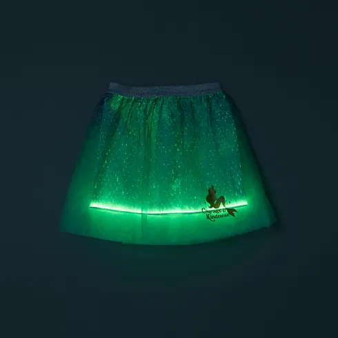 Go-Glow Disney Princess Ariel Illuminating Multicolored Gradient Light Up Layered Tulle Skirt Including Controller (Built-In Battery) Green big image 4