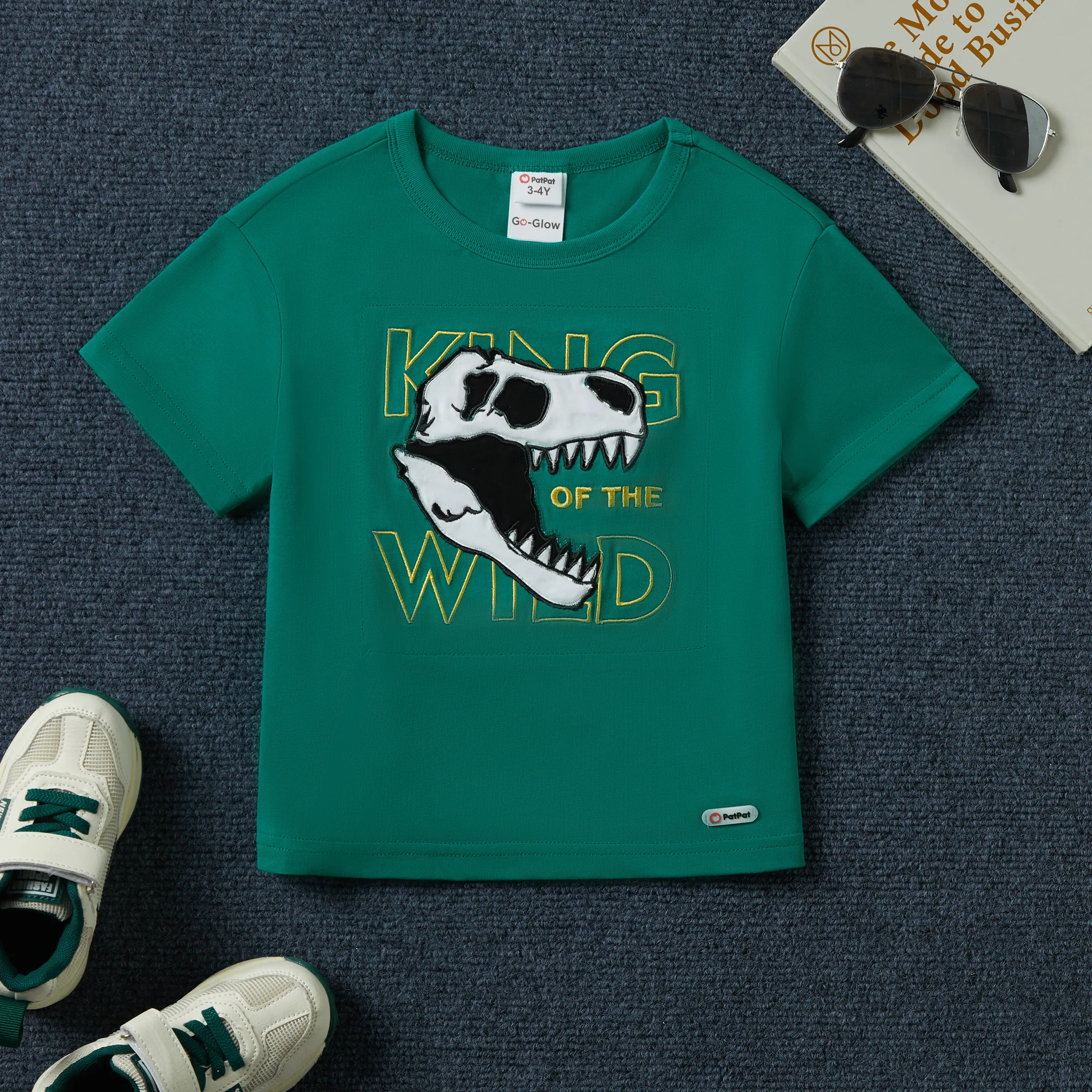 Go-Glow Illuminating T-shirt with Light Up Dinosaur Skull Pattern Including Controller (Built-In Battery) Green big image 9