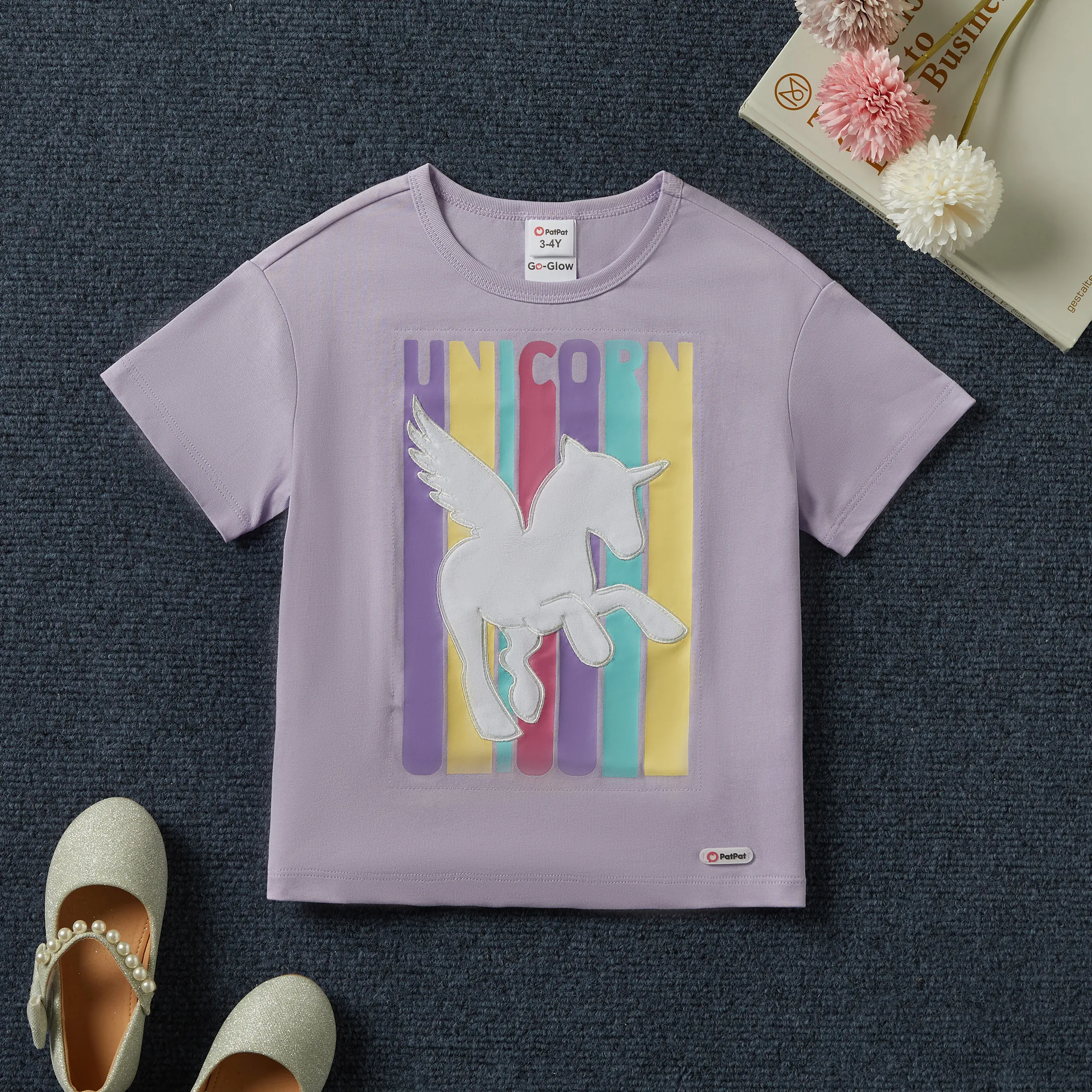 Go-Glow Illuminating T-shirt with Light Up Unicorn Including Controller (Built-In Battery) Light Purple big image 9