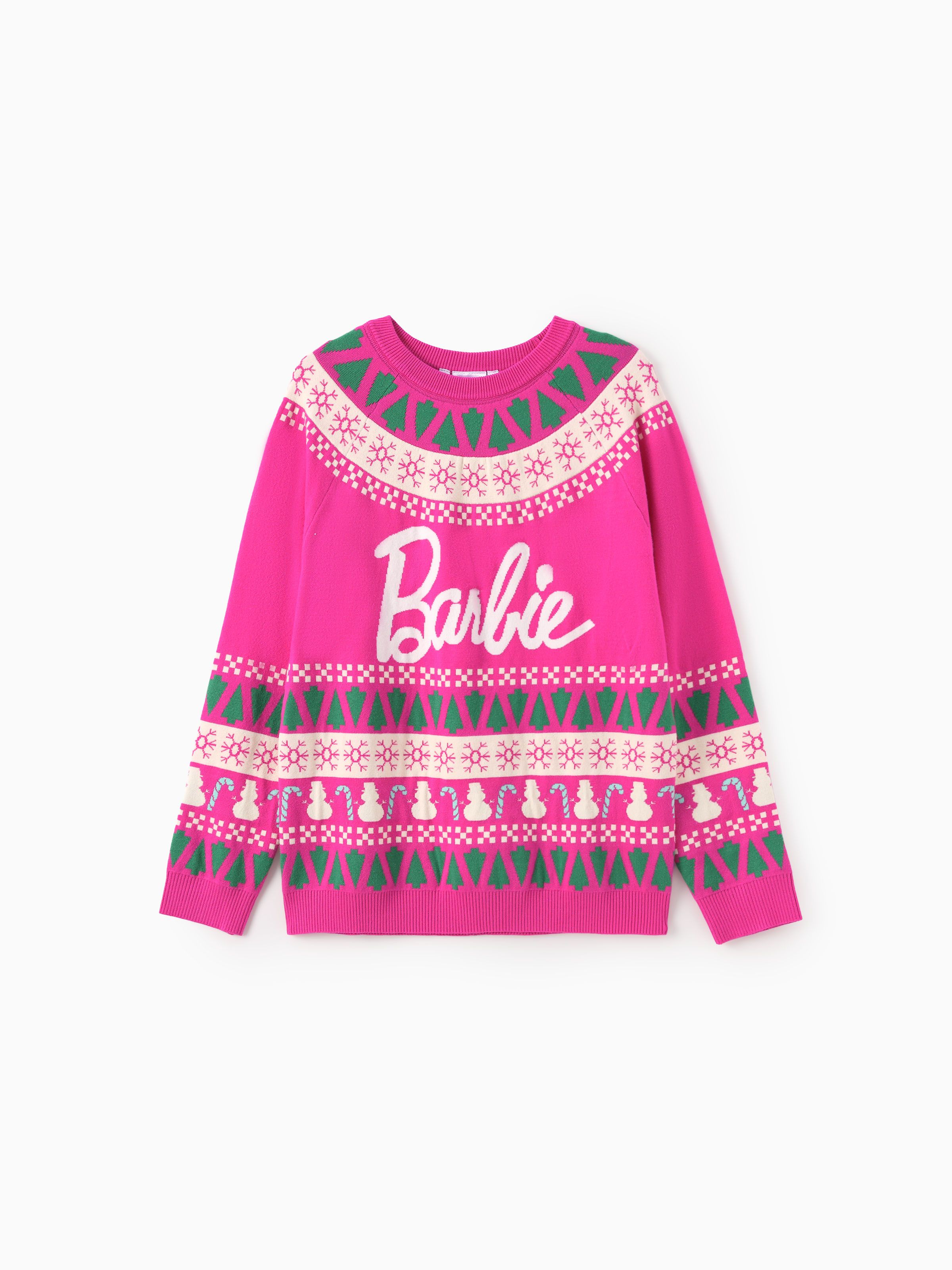 Barbie Mommy And Me 1pc Cotton Christmas Tree Snowman Pattern Knitwear Only 46.99 PatPat US Mobile