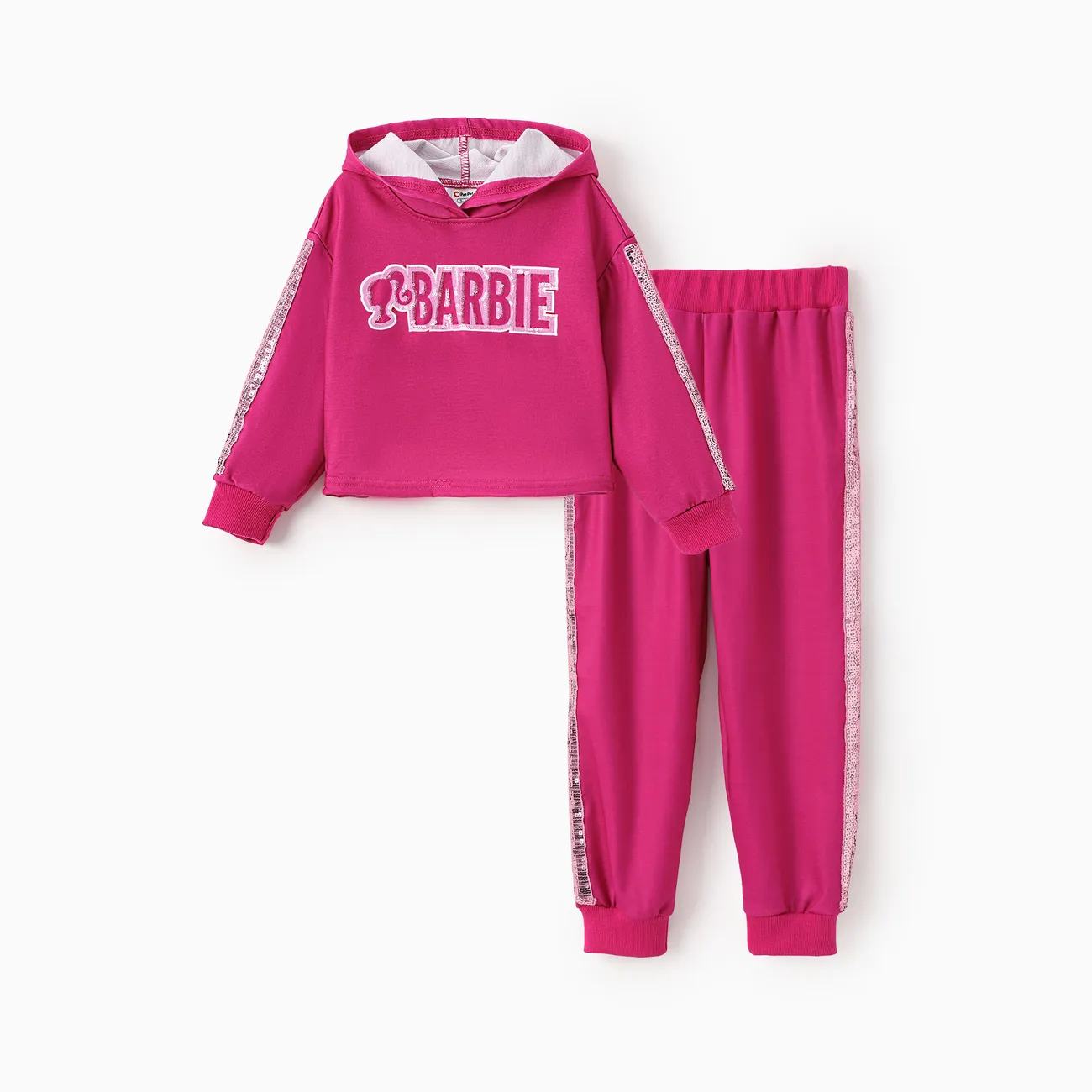 Barbie Toddler/Kid Girl 2pcs Logo Sequin Embroidery Hoodies And Pants Set