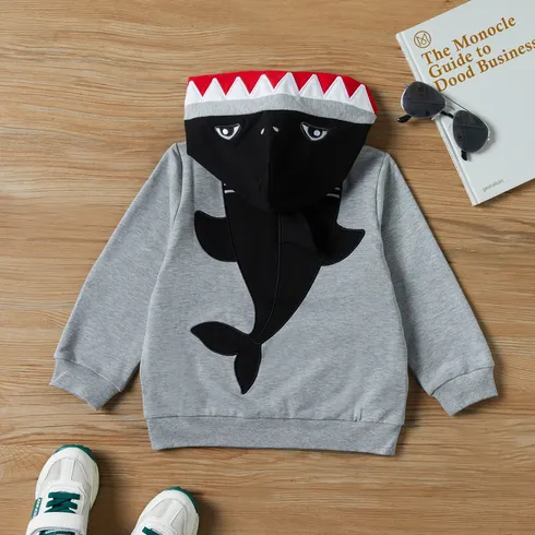 Go-Glow Illuminating Sweatshirt Hoodie with Light Up Shark Including Controller (Built-In Battery) Grey big image 12