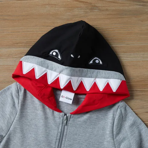 Go-Glow Illuminating Sweatshirt Hoodie with Light Up Shark Including Controller (Built-In Battery) Grey big image 13