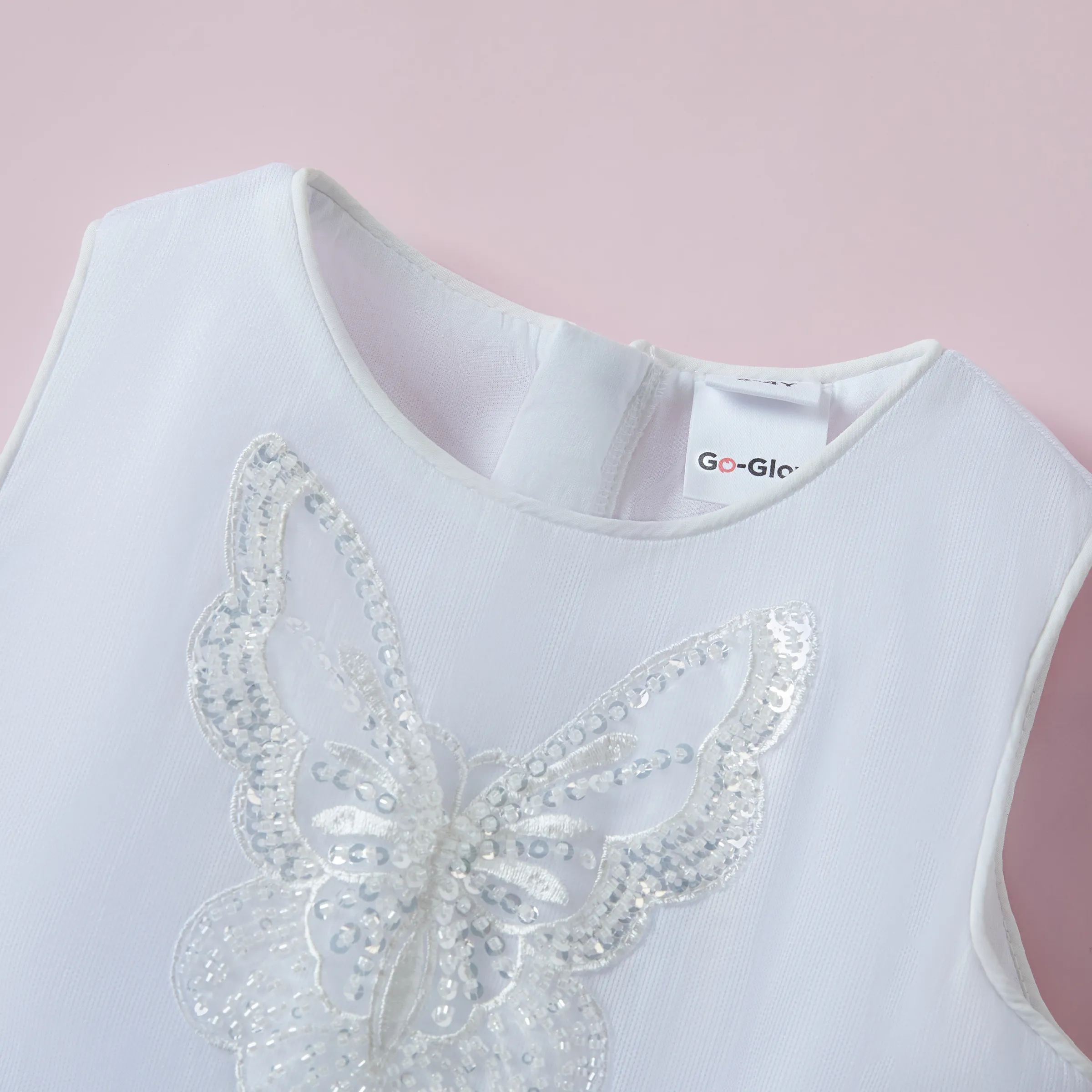 Go-Glow Light Up White Party Dress With Sequined Butterfly Including Controller (Built-In Battery) undefined big image 15