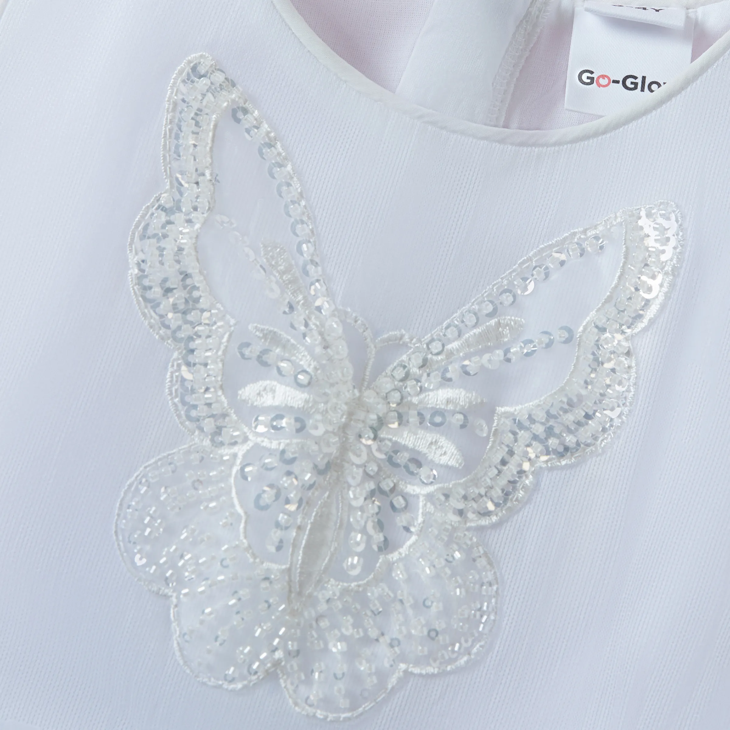 Go-Glow Light Up White Party Dress With Sequined Butterfly Including Controller (Built-In Battery) undefined big image 16