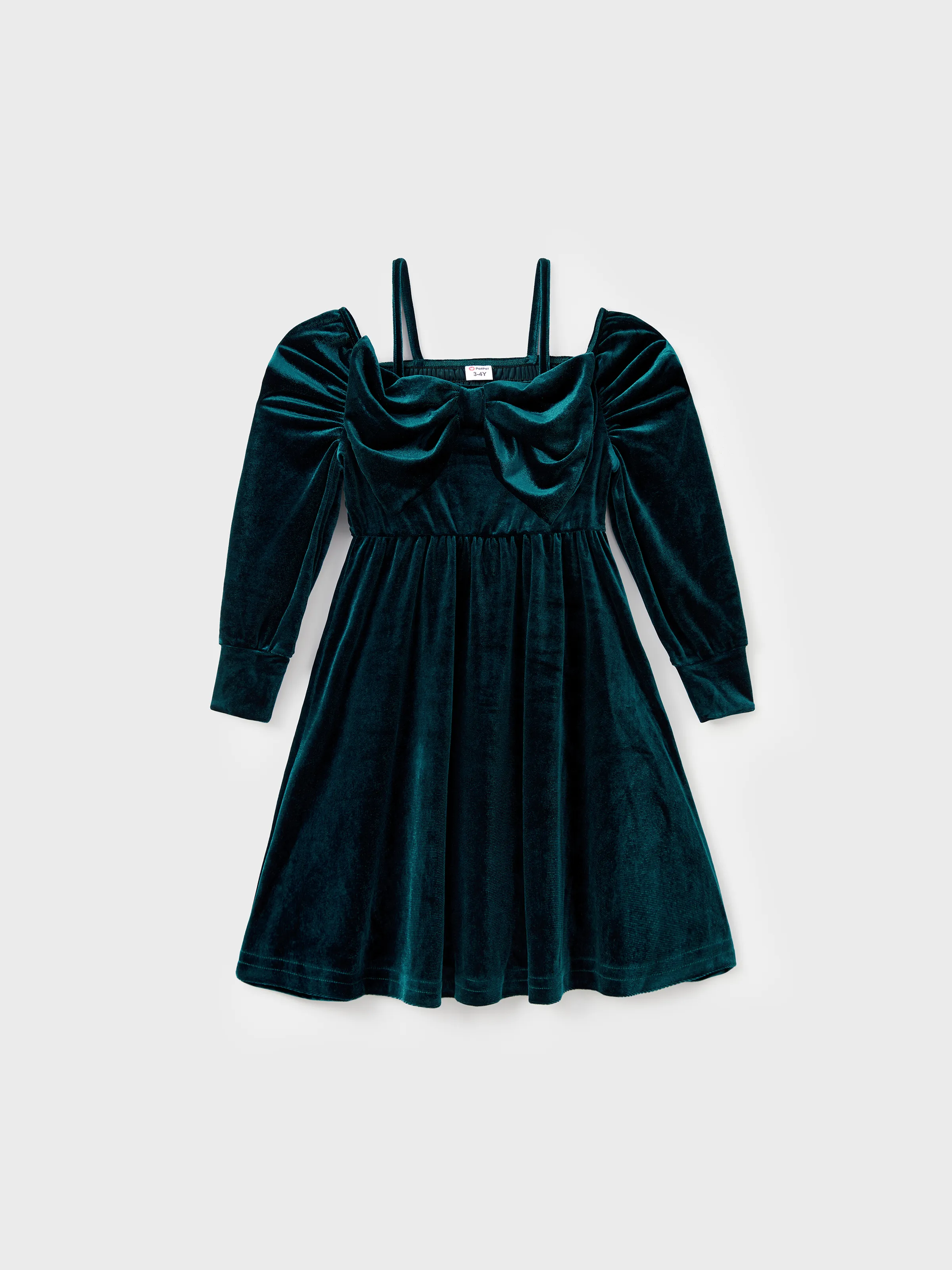 

Dark Green Matching Family Outfits Bowknot Bardot Dress or Formal Shirt