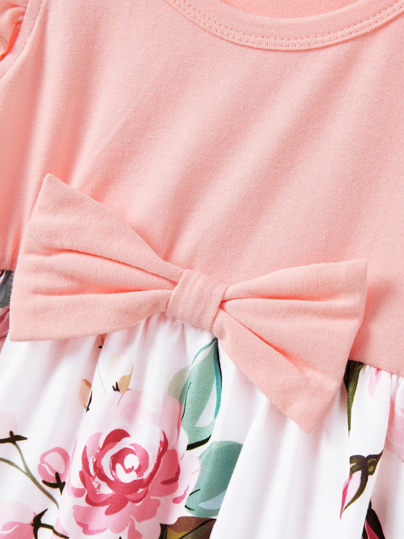 Baby Girl - Family Matching Pink Sleeveless Splicing Floral Print Midi Dresses and Colorblock Short-sleeve Polo Shirts Sets - Pink - image 16
