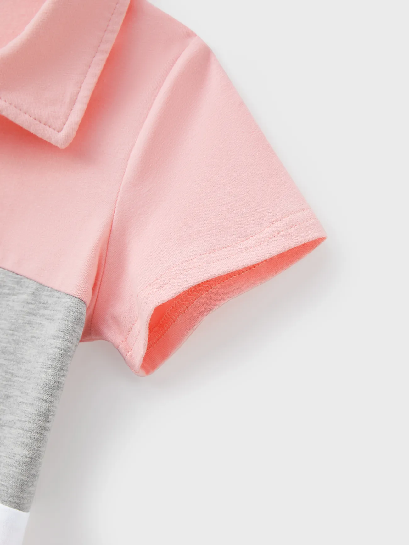 Boy - Family Matching Pink Sleeveless Splicing Floral Print Midi Dresses and Colorblock Short-sleeve Polo Shirts Sets - Pink - image 19