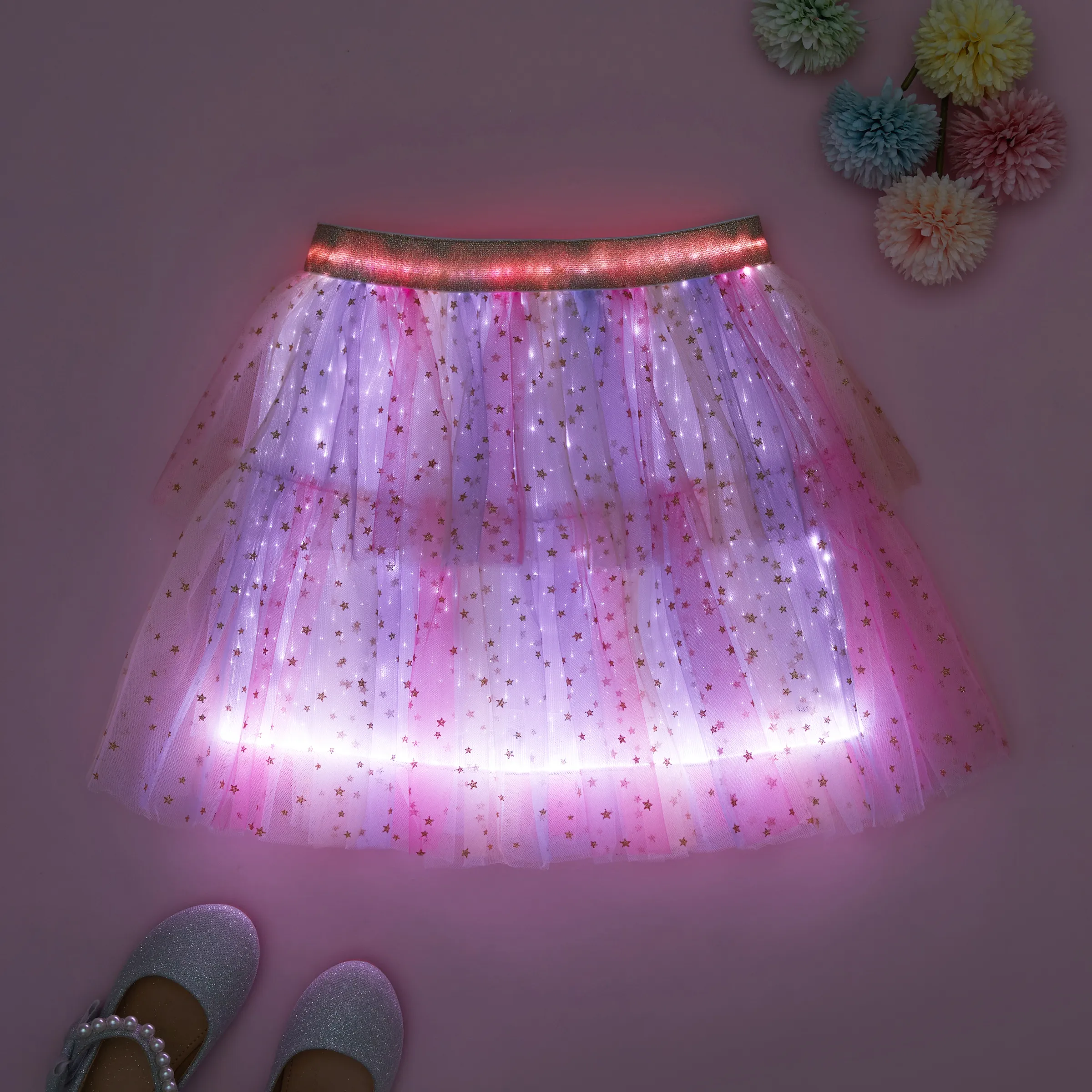 Go-Glow Light Up Colorful Skirt with Star Glitter Including Controller (Built-In Battery) Multi-color big image 8