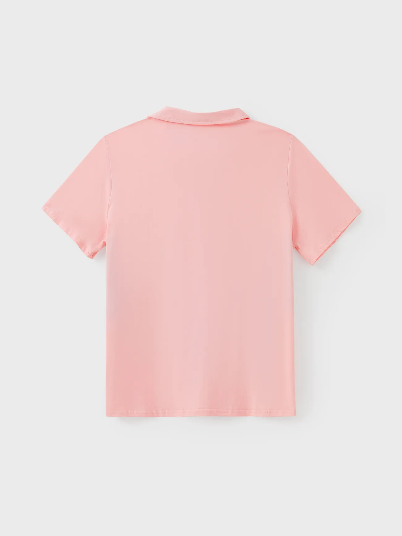 Men - Family Matching Pink Sleeveless Splicing Floral Print Midi Dresses and Colorblock Short-sleeve Polo Shirts Sets - Pink - image 22