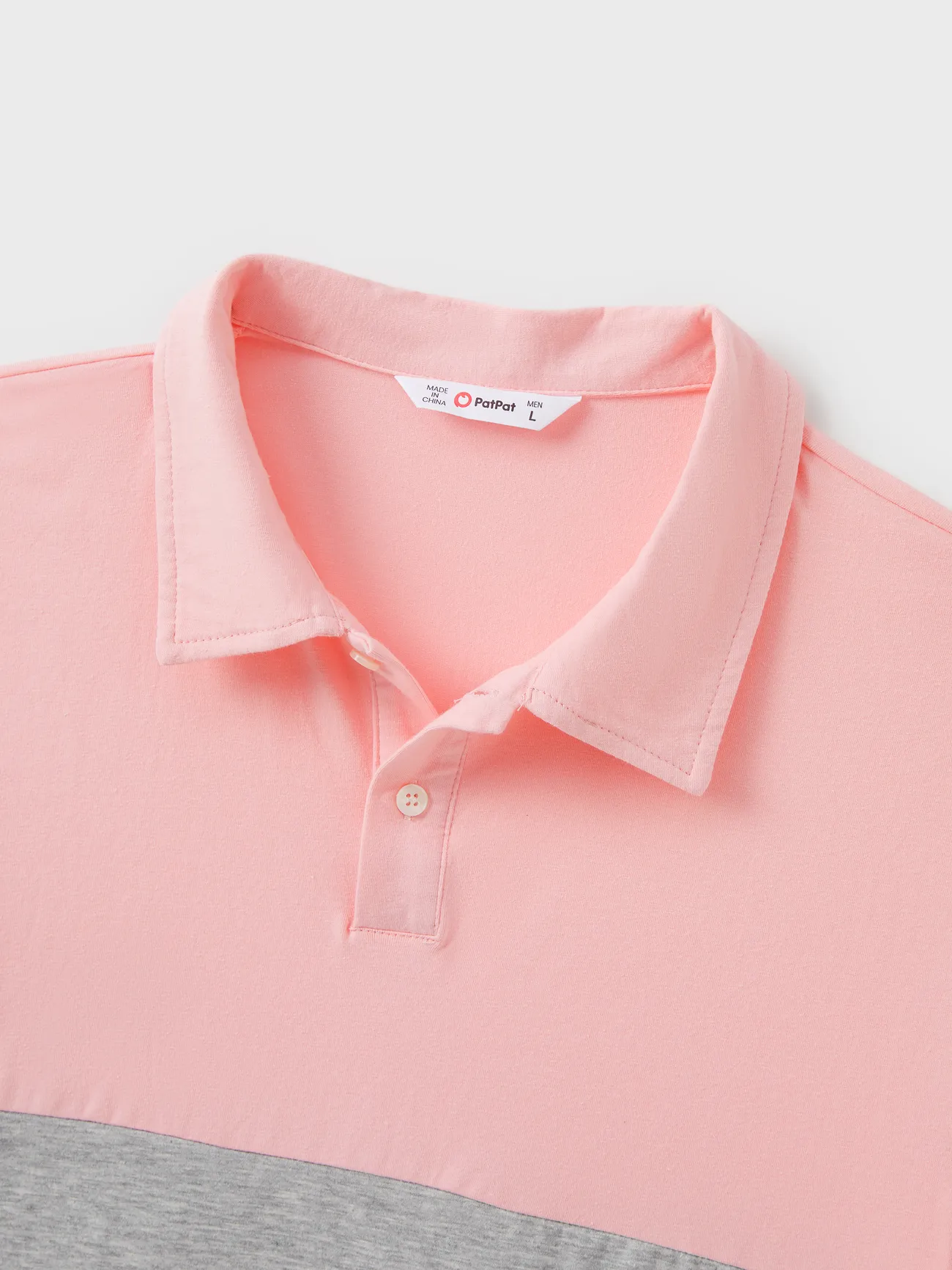 Men - Family Matching Pink Sleeveless Splicing Floral Print Midi Dresses and Colorblock Short-sleeve Polo Shirts Sets - Pink - image 23